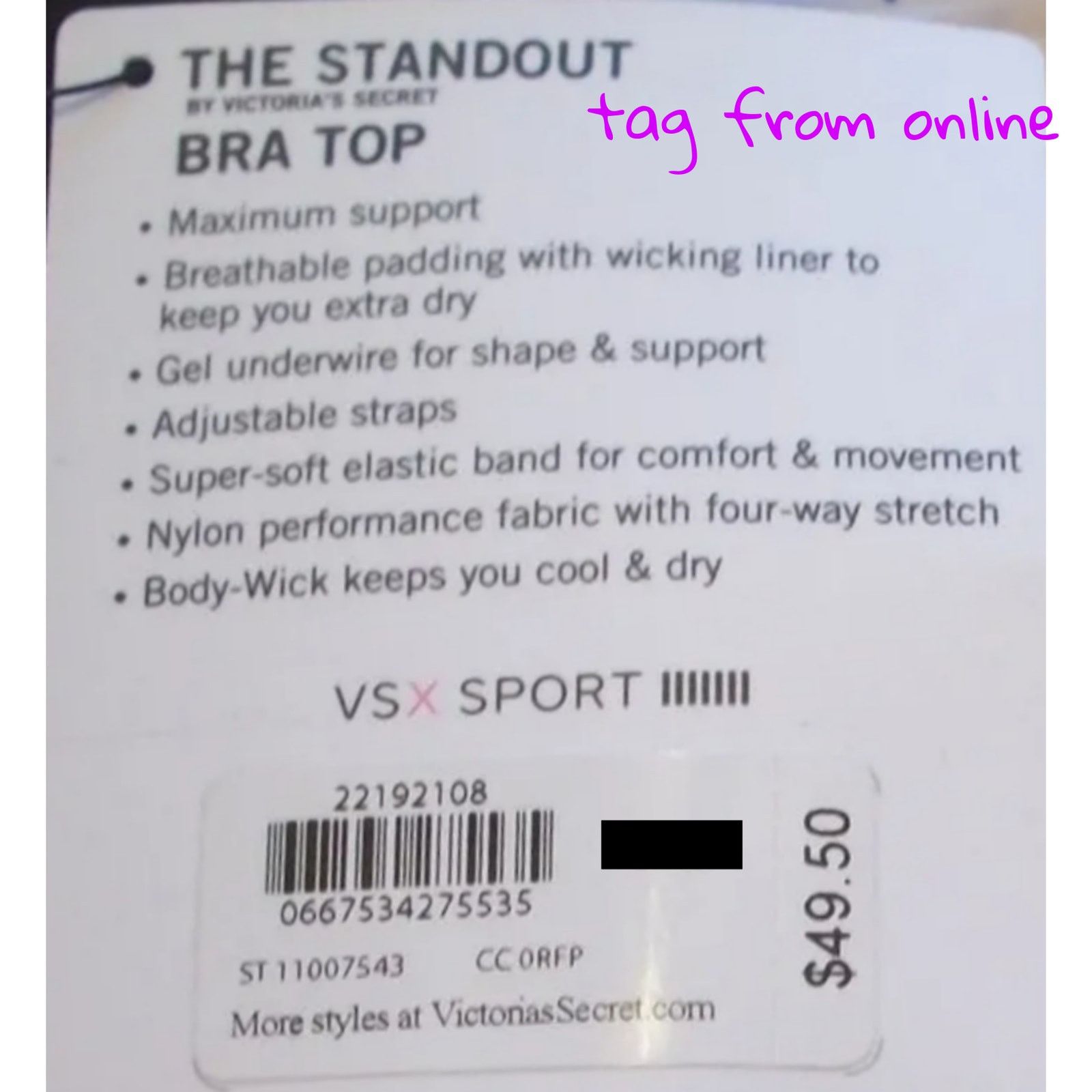 Victoria's Secret Victoria's Secret The Standout VSX Sport Bra 34C Size ONE SIZE - 2 Thumbnail