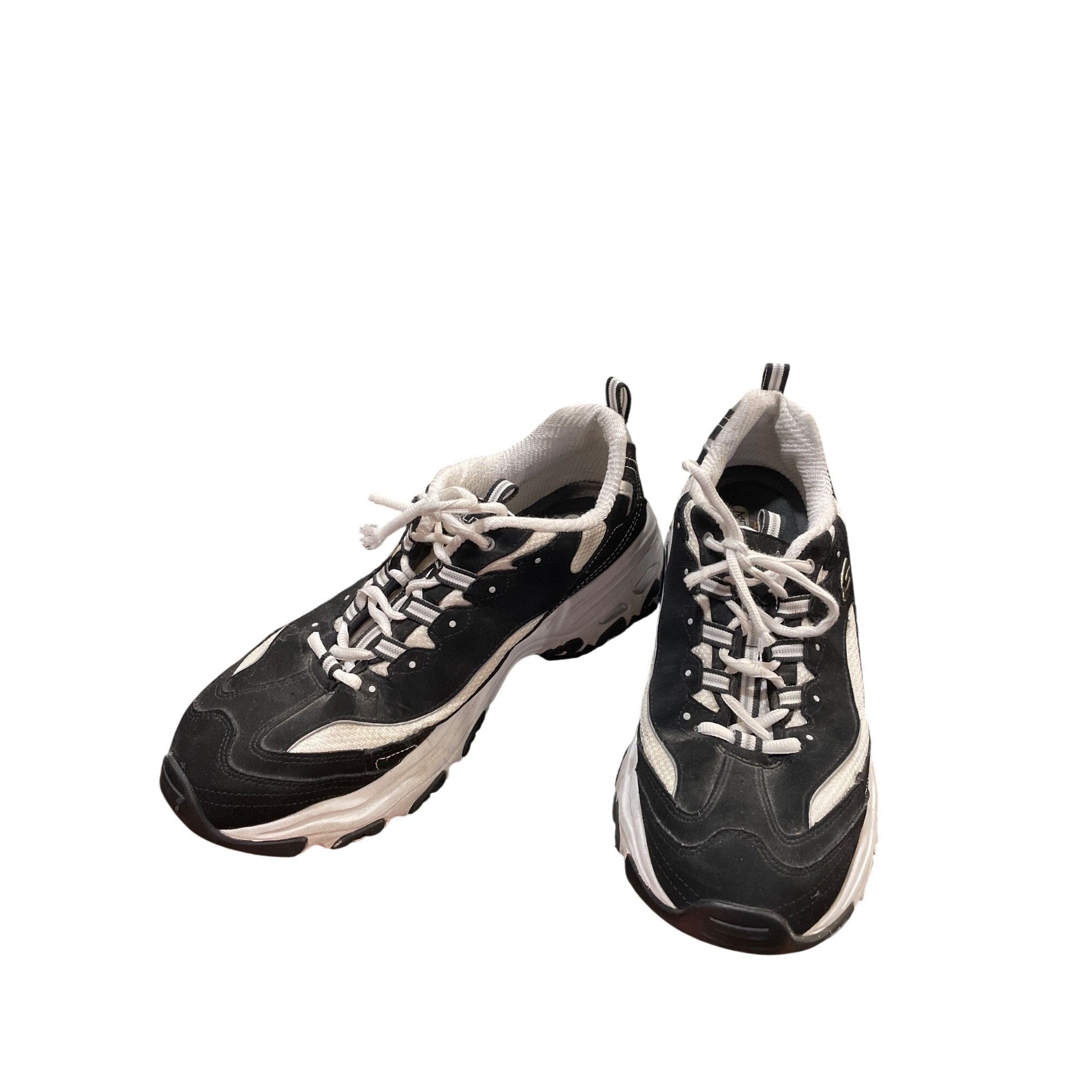 SKECHERS Skechers D'lites mens black white leather low top sneakers s Size US 10.5 / EU 43-44 - 17 Thumbnail