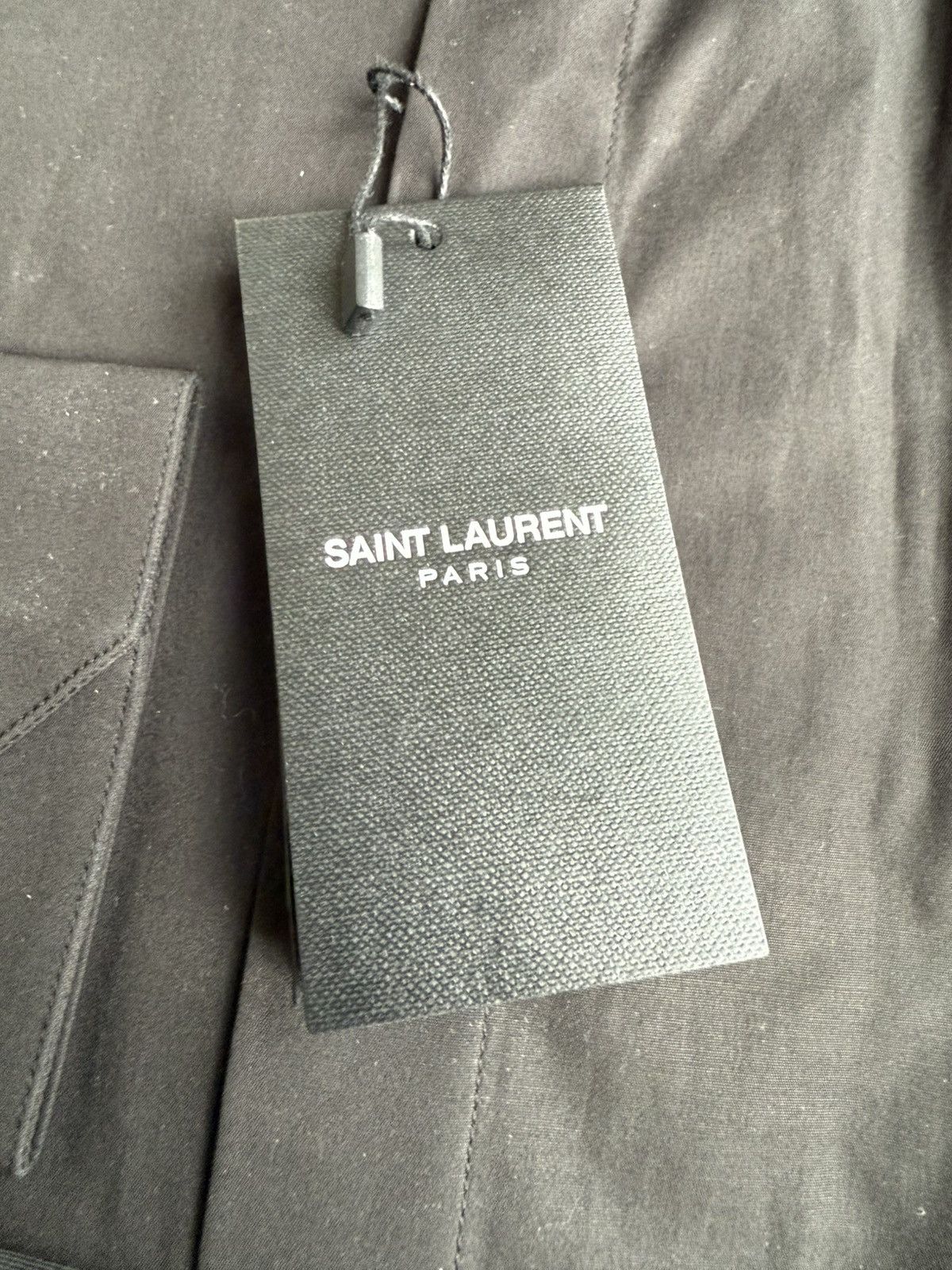 Saint Laurent Paris FW19 Saint Laurent black fixed collar shirt 38 grail Size 38R - 8 Thumbnail