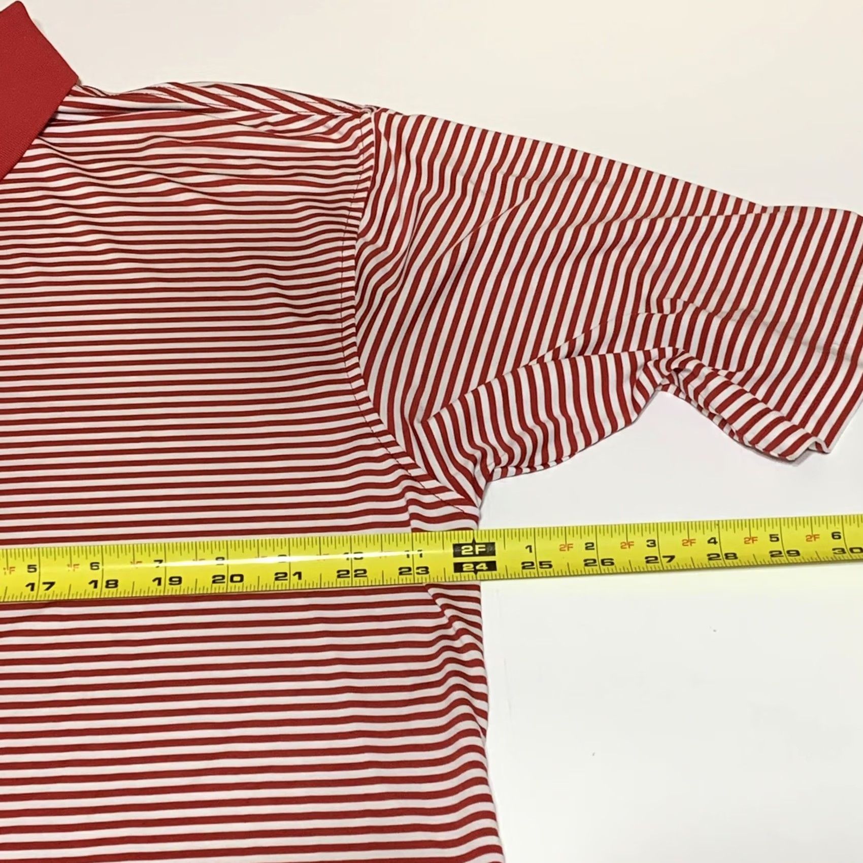 Footjoy FootJoy Mens Red Striped Stretch Short Sleeve Polo Shirt XL Golf Shirt Footjoy Polo Shirt Mens Red Striped Short Sleeve Polo Shirt XL Size US XL / EU 56 / 4 - 6 Thumbnail