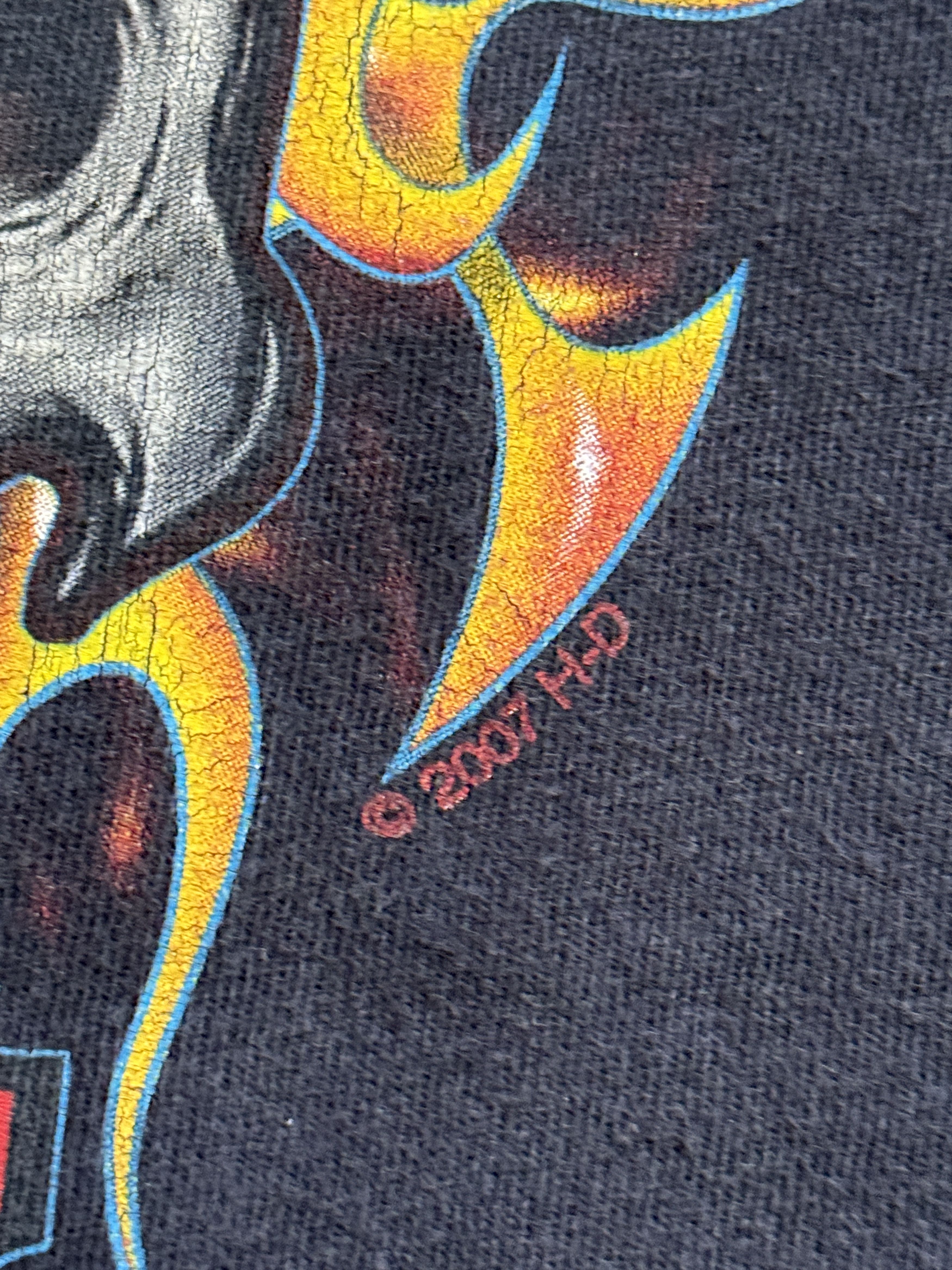 Vintage VNT Y2K Harley Davidson Flaming Skull Worn by Travis Scott Size US L / EU 52-54 / 3 - 6 Thumbnail