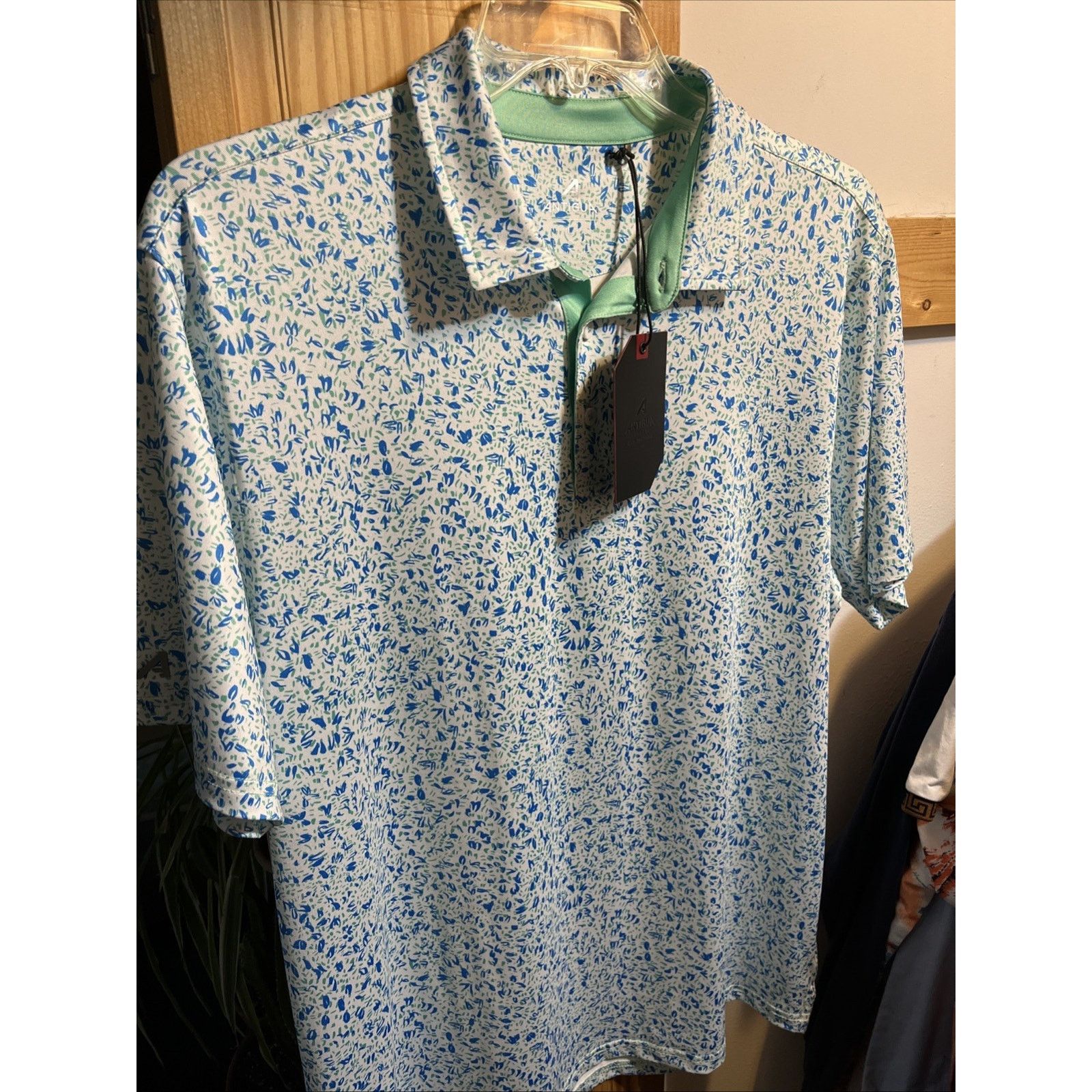 Antigua Antigua Men’s L Blue White Short Sleeve Golf Polo Shirt NWT Size US L / EU 52-54 / 3 - 2 Thumbnail