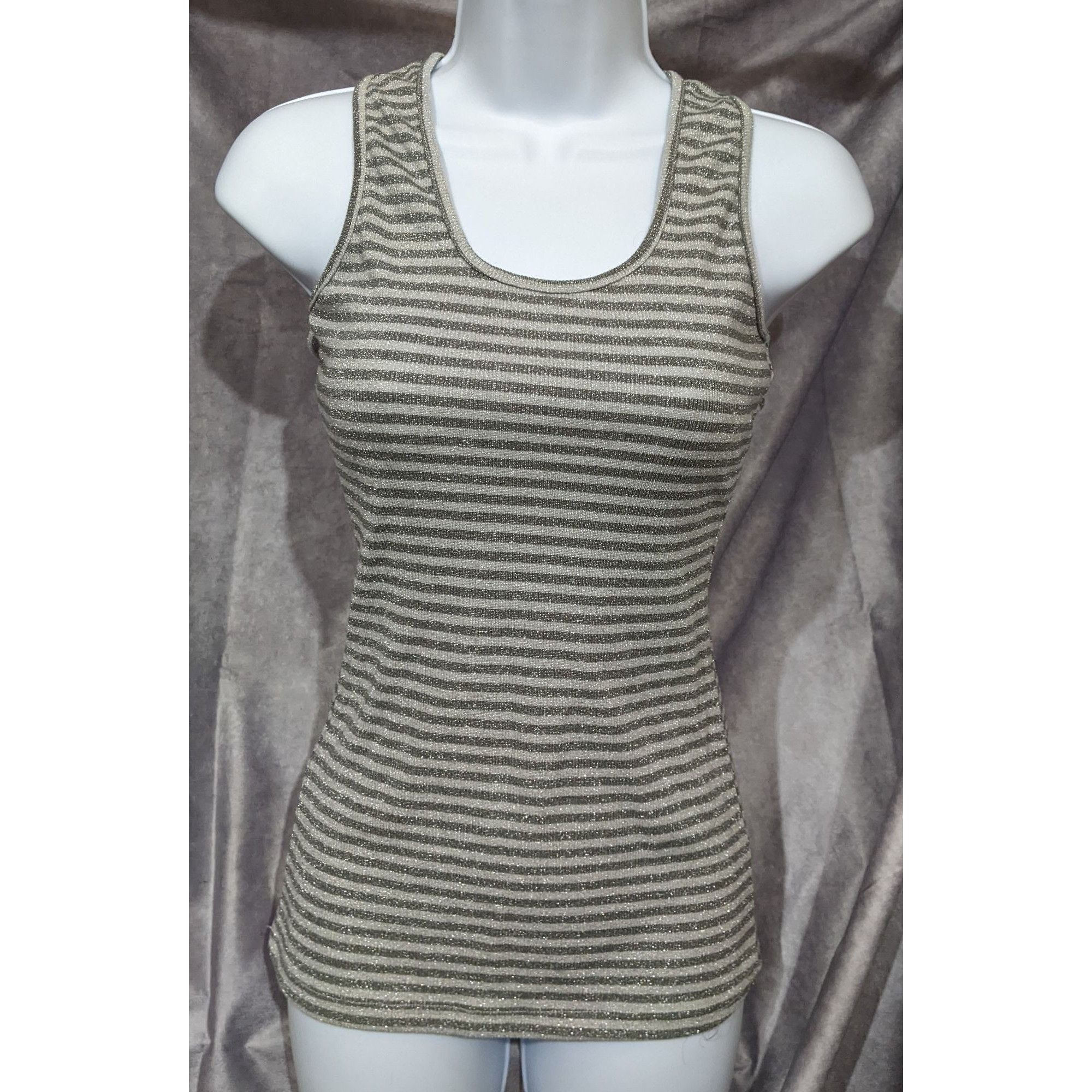 Urban Behavior Urban Behavior Striped Long Shimmer Tank Top Size M / US 6-8 / IT 42-44 - 1 Thumbnail
