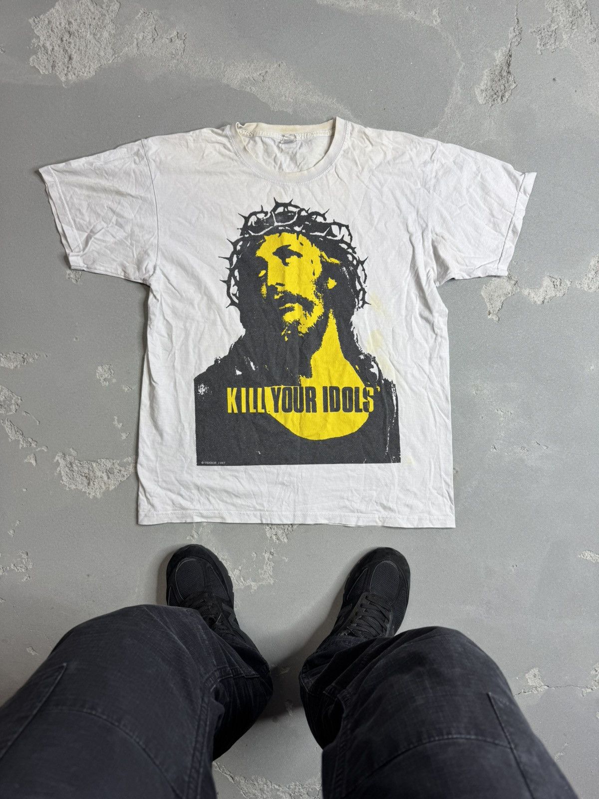 Rare Vintage Donrock Painting Kill Your Idols T-shirt 1987s