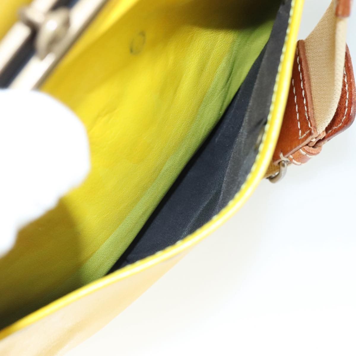 Miu Miu Miu Miu Shoulder Bag Leather Canvas Yellow Beige Size ONE SIZE - 11 Thumbnail