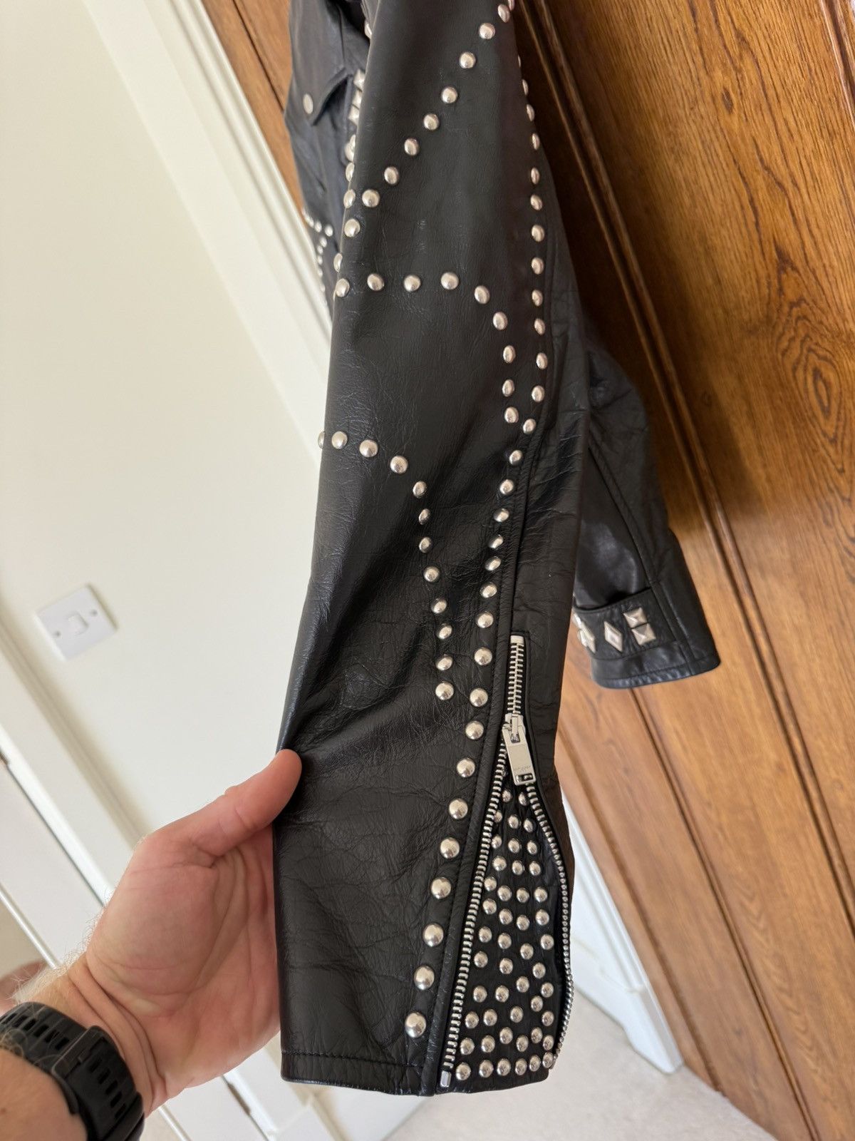 Saint Laurent Paris FW16 Saint Laurent studded leather biker jacket Hedi Grail Size US M / EU 48-50 / 2 - 18 Thumbnail