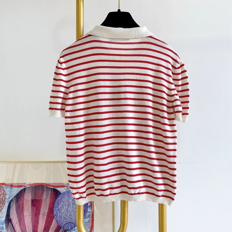Dior Dior Striped letter knitted pink T-shirt Size XS / US 0-2 / IT 36-38 - 2 Thumbnail