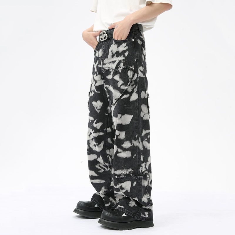 Japanese Brand × Jean × Vintage High Street Printing Patchwork Loose Jeans Size US 30 / EU 46 - 2 Thumbnail