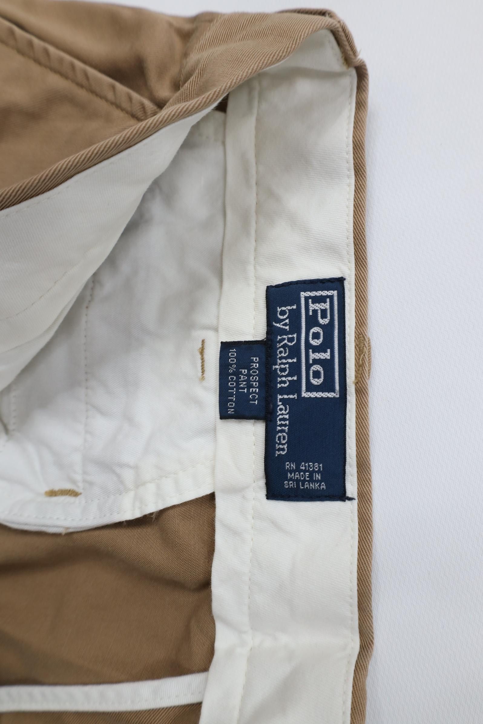 Polo Ralph Lauren Vintage 90s Ralph Lauren Wide Leg Chino Pants Brown Cotton Size US 40 / EU 56 - 7 Thumbnail