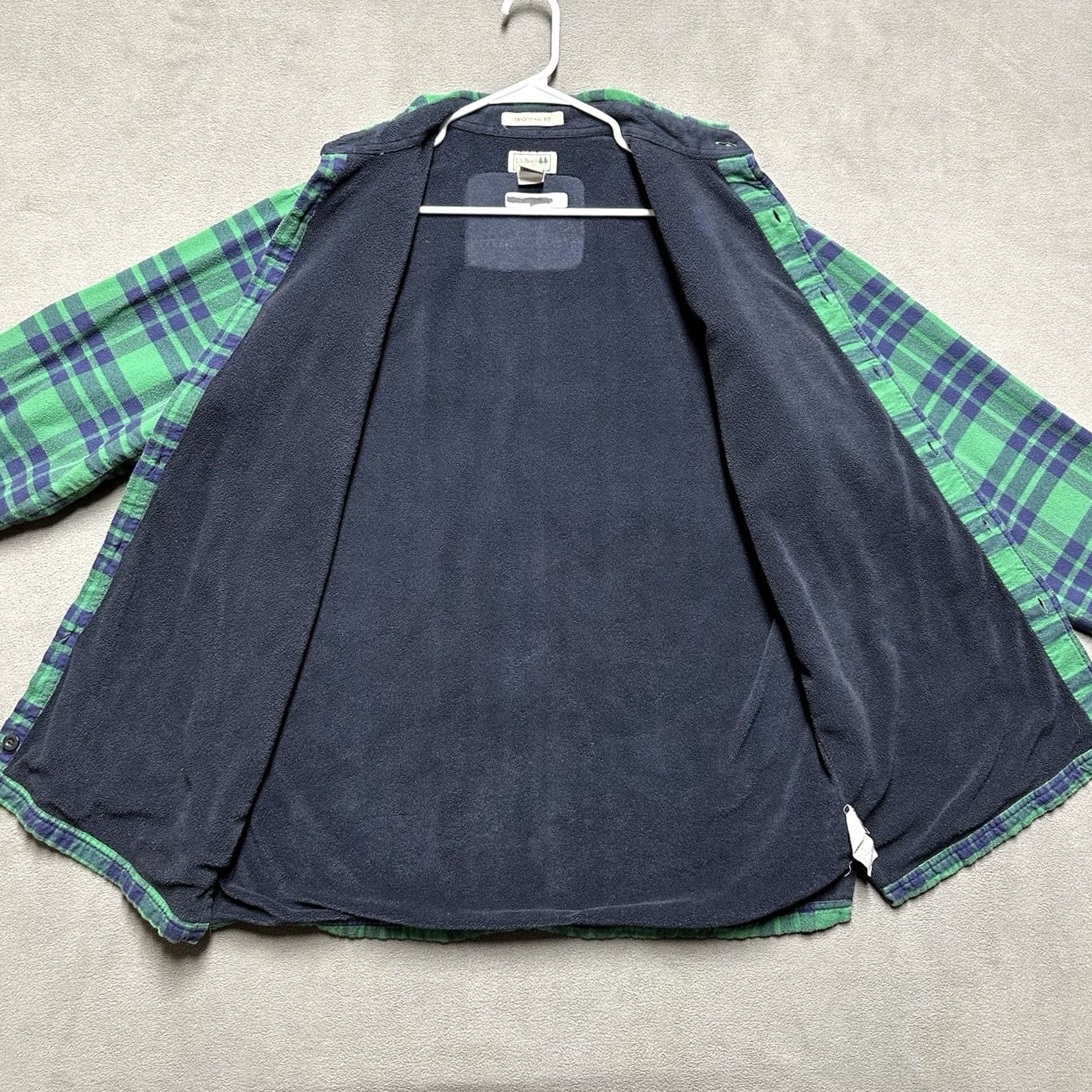 Vintage LL Bean Shirt Mens M Green Purple Plaid Fleece Lined Flannel Traditional Fit Shacket Size US M / EU 48-50 / 2 - 3 Thumbnail