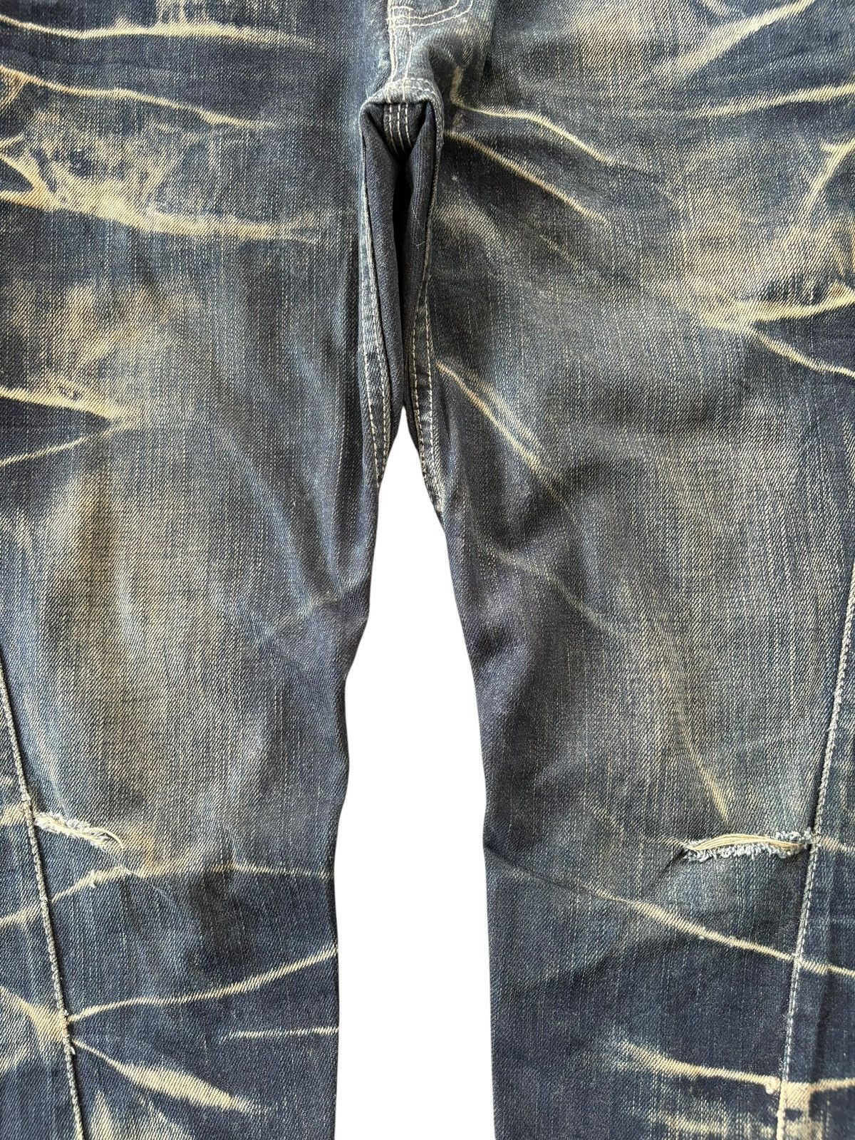 Tete Homme Vintage Tete Homme Rusty Mud Wash Distress Flare Jeans Size US 33 - 3 Thumbnail