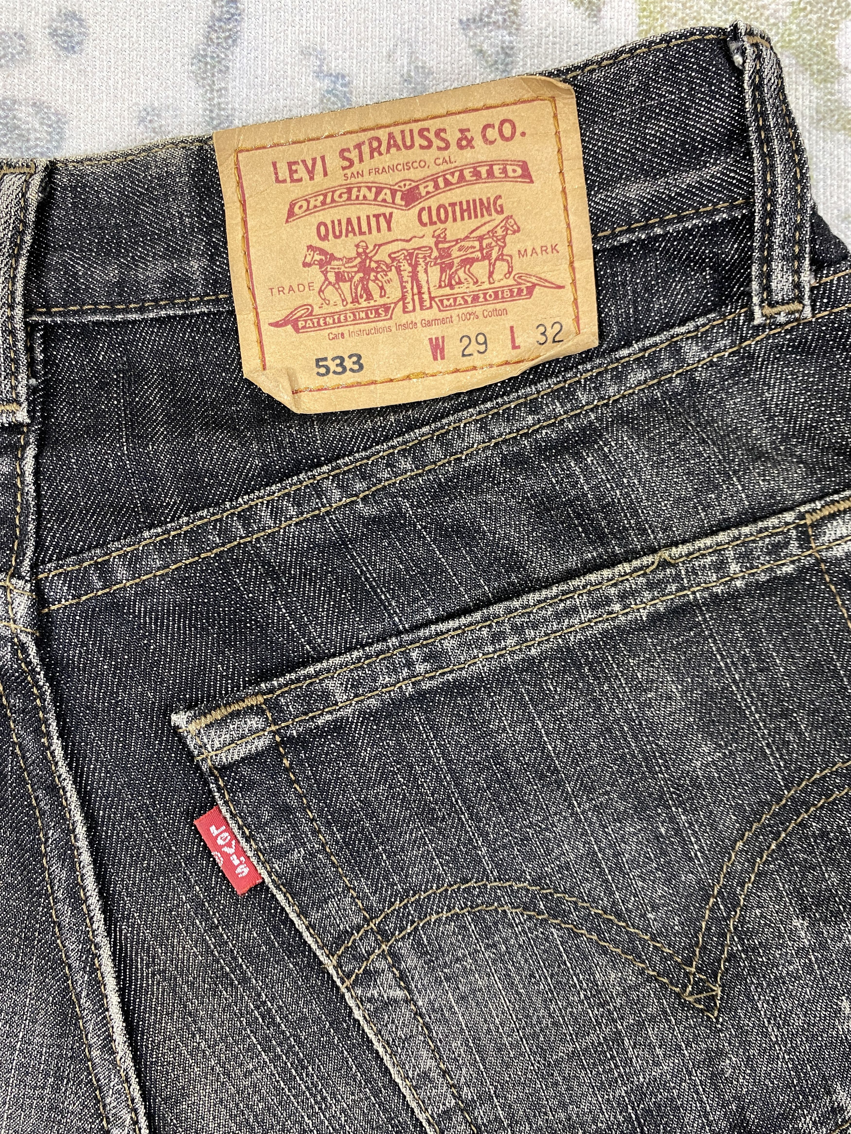 Levi's Black Vintage Levi's 533 Denim 29x29.5 -JN224 Size US 29 - 10 Thumbnail