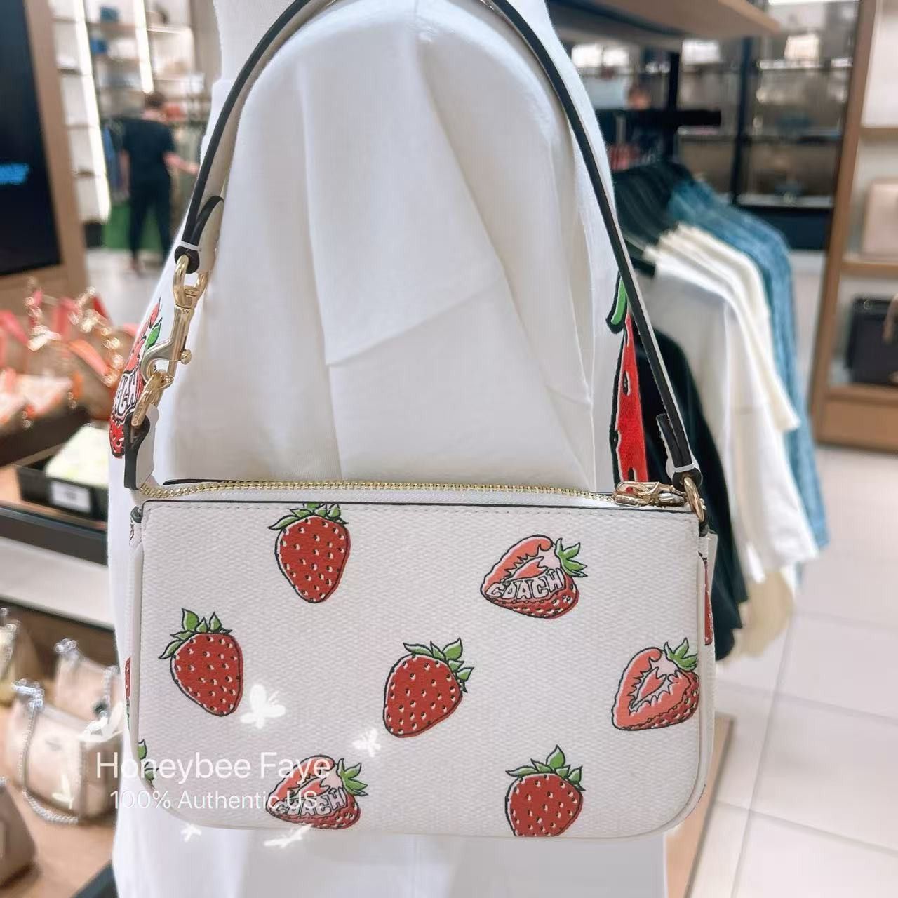 Coach NWT Coach Nolita 19 With Strawberry Print CAL25 Size ONE SIZE - 4 Thumbnail