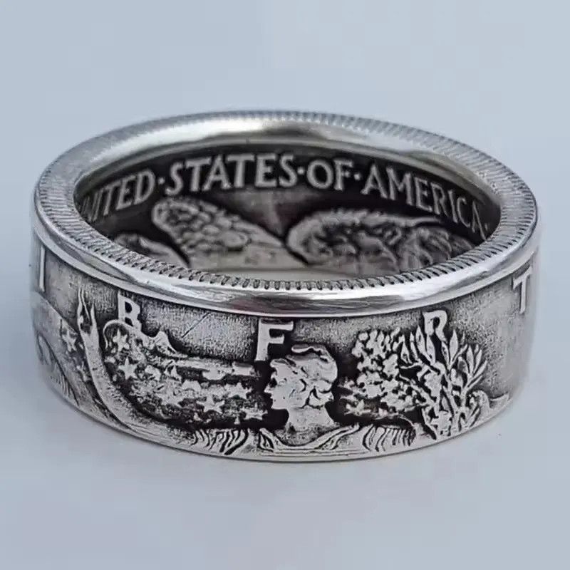 Jewelry New US 1945 HALF DOLLAR Men Rings ( size 6-111 ) Size ONE SIZE - 1 Thumbnail