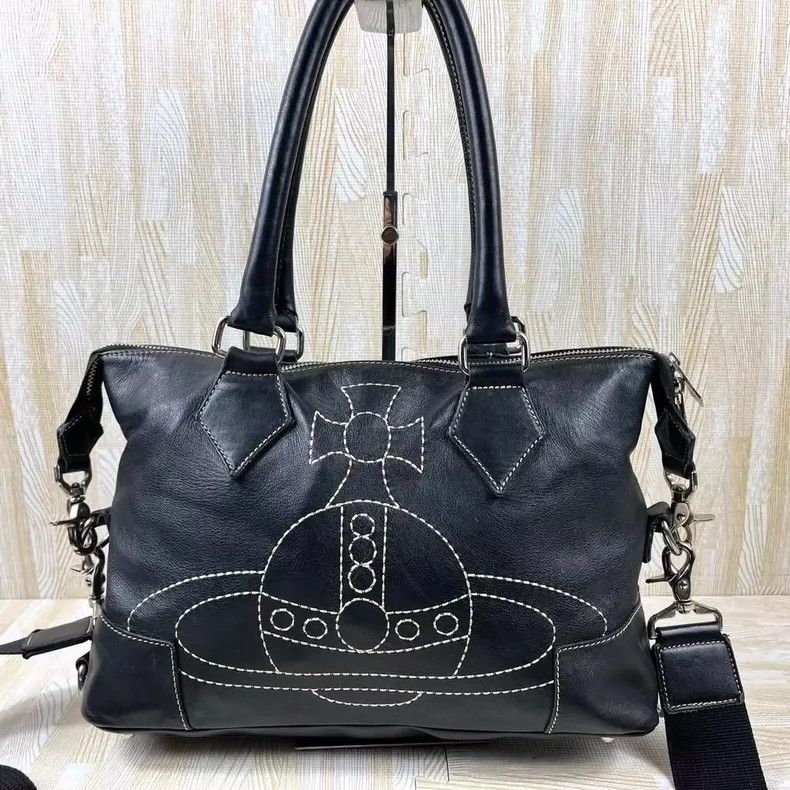 Vivienne Westwood Vivienne Westwood Black stitched Saturn mailbag Size ONE SIZE - 2 Thumbnail