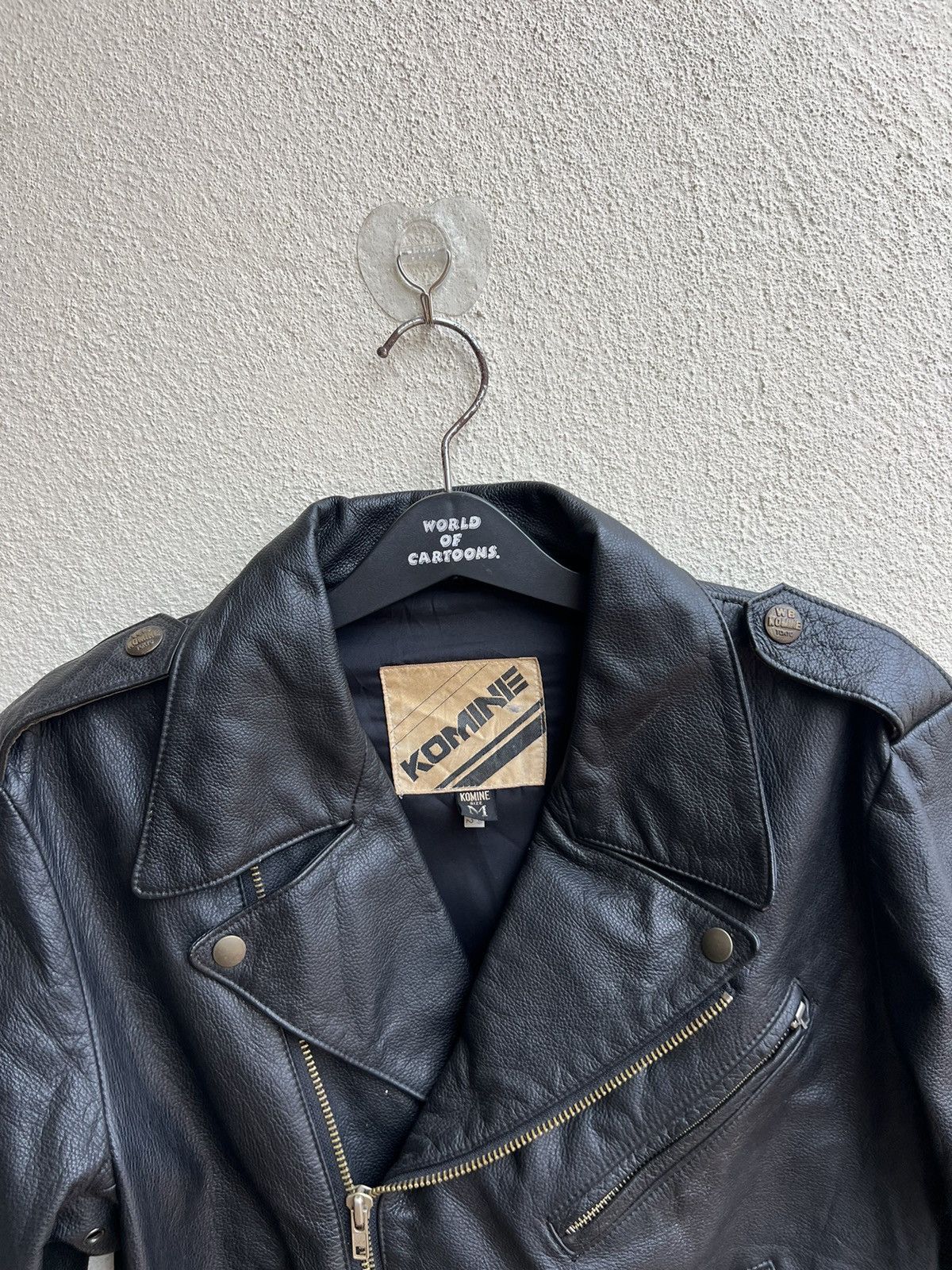Leather Vintage KOMINE Japan Black Cow Leather Motorcycle Jacket Size US M / EU 48-50 / 2 - 7 Thumbnail