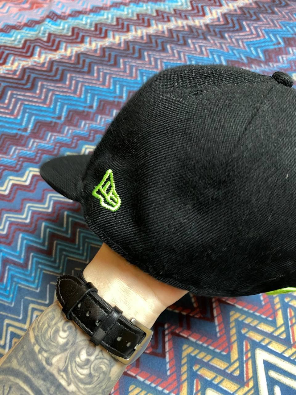 New Era Hats black Vintage New Era Cap big logo Y2K streetwear Size ONE SIZE - 5 Thumbnail
