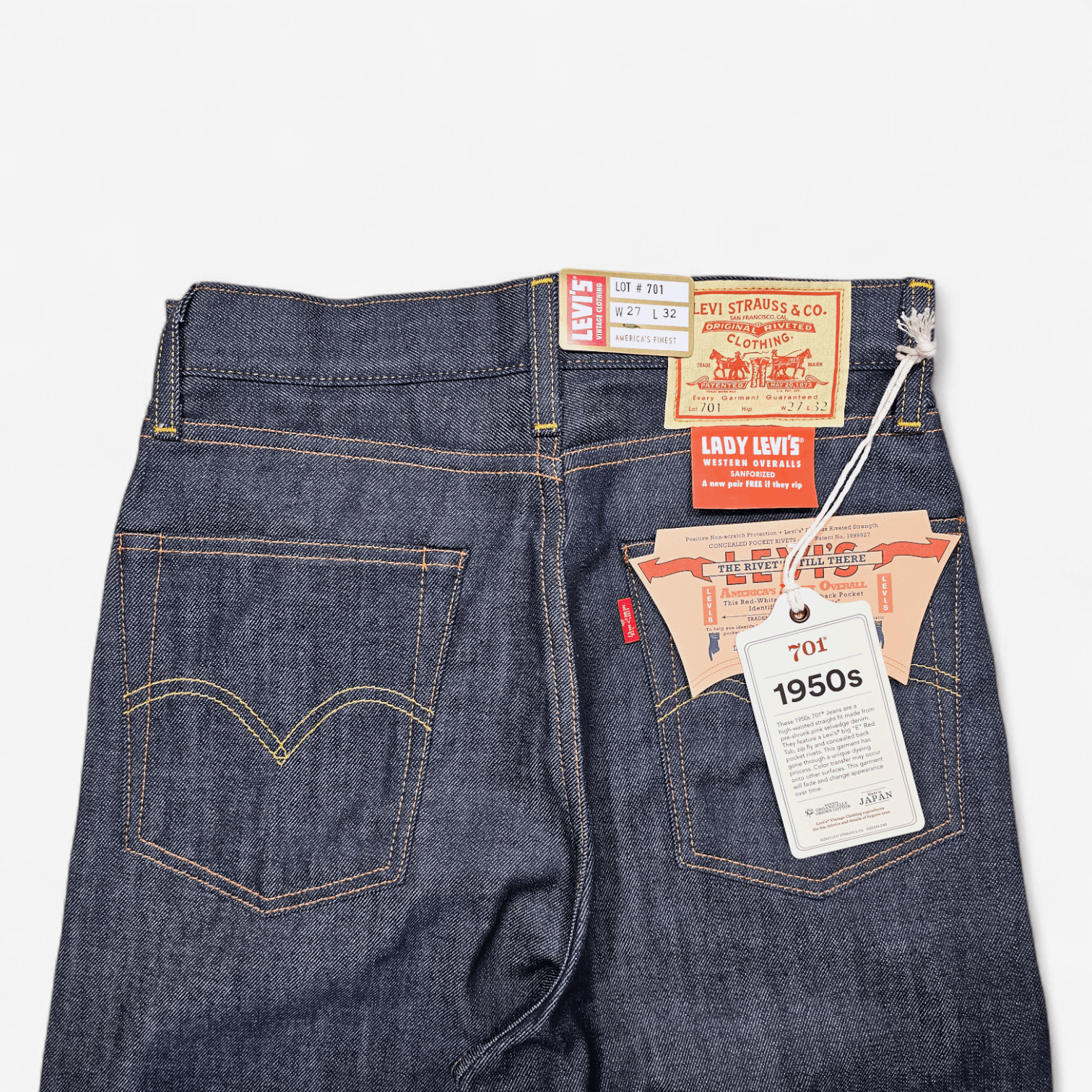 Levi's Vintage Clothing Levi's Vintage Clothing 1950's 701 Big E Selvedge Japan Made Size 27" / US 4 / IT 40 - 6 Thumbnail
