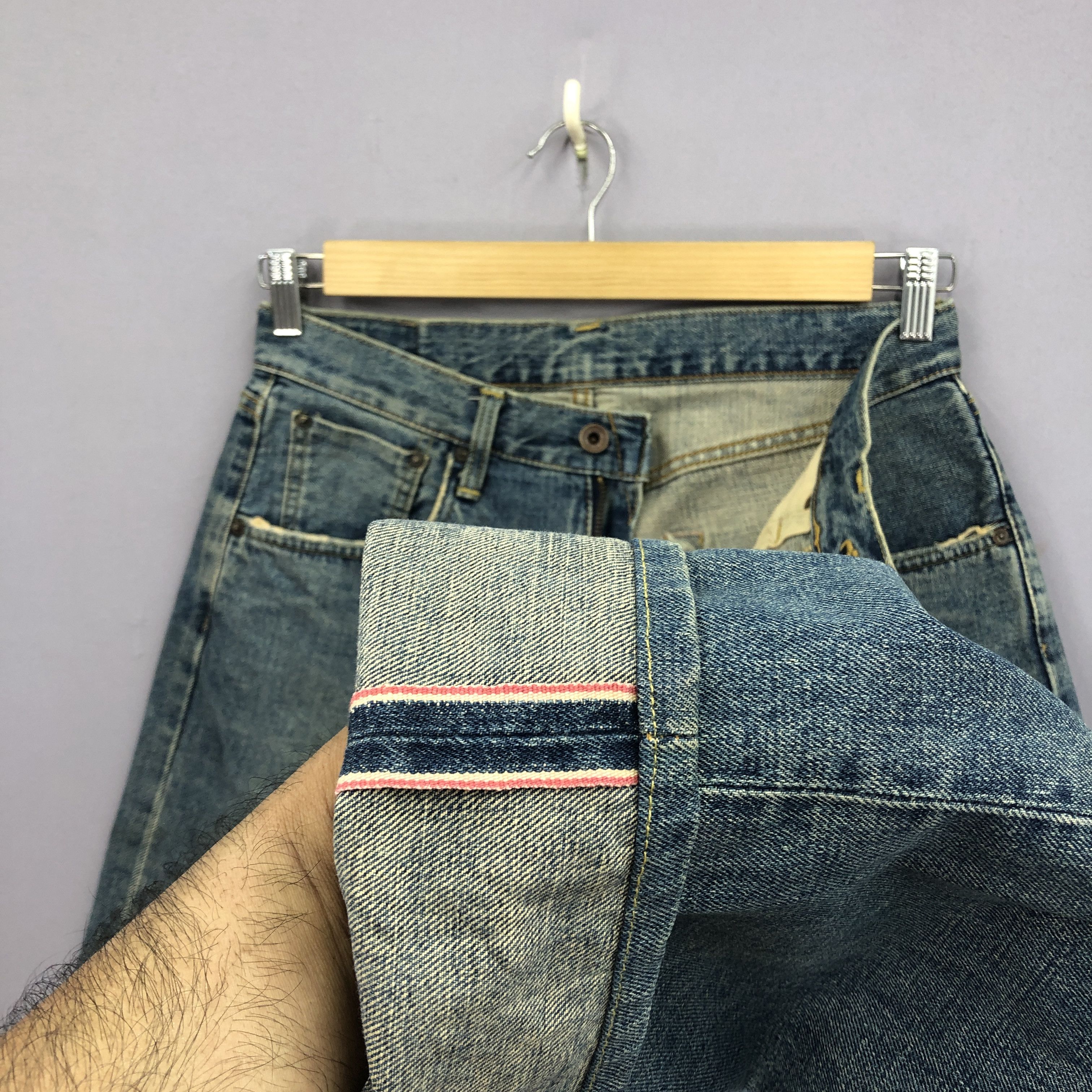 Japanese Brand Vintage Y2K Japanese Selvedge Jeans Stone Wash Redline Denim Size 28" / US 6 / IT 42 - 7 Thumbnail