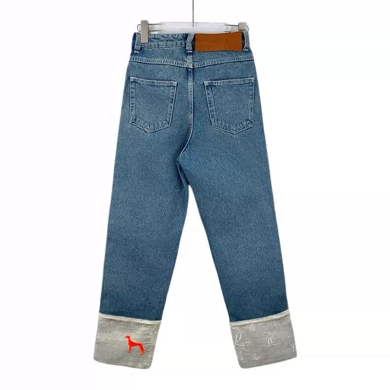 Loewe Loewe Blue logo leather card cotton rolled edge casual den Size 42" / US 20 - 2 Thumbnail