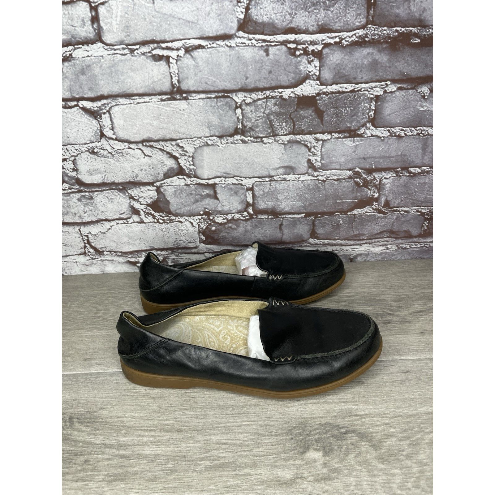 Olukai OluKai Kiele Black Leather Loafer Convertible Slip On Flats Size US 9 / IT 39 - 16 Thumbnail