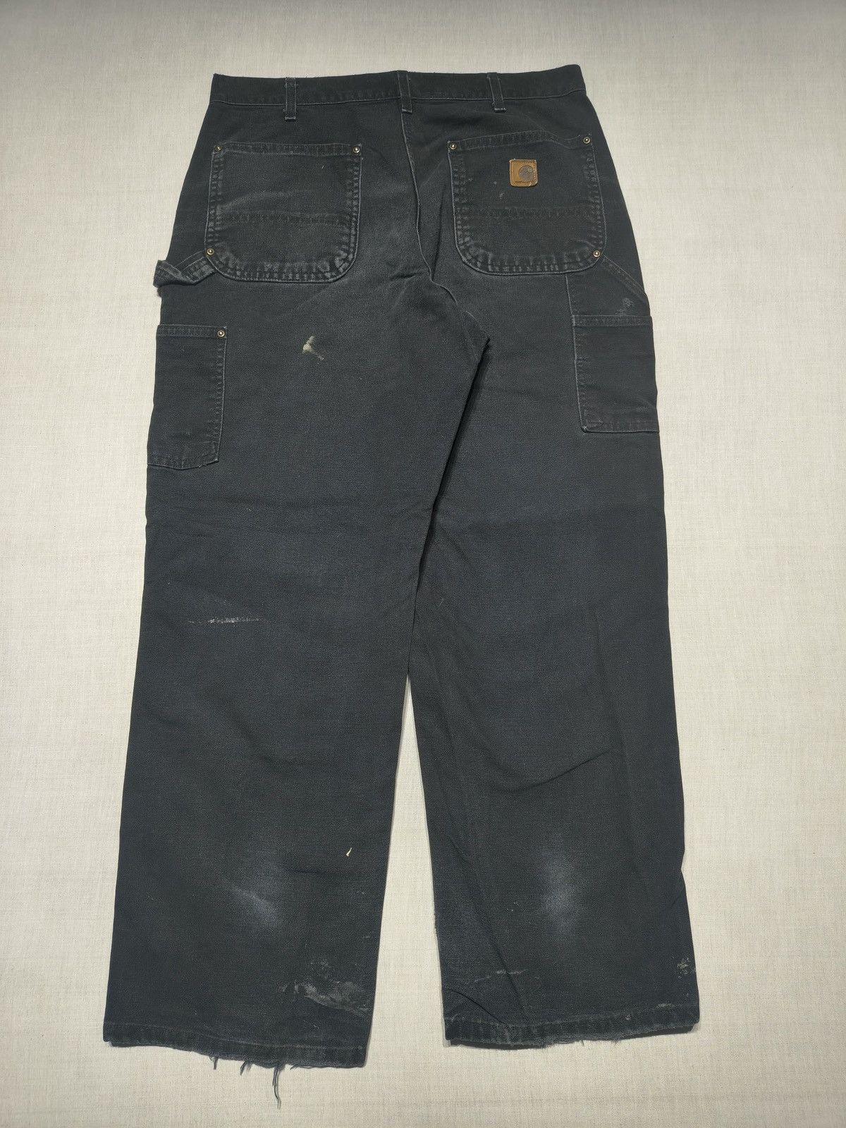 Carhartt DISTRESSED VINTAGE BLACK CARHARTT DOUBLE KNEE DENIM 🪚(016) Size US 34 / EU 50 - 2 Thumbnail