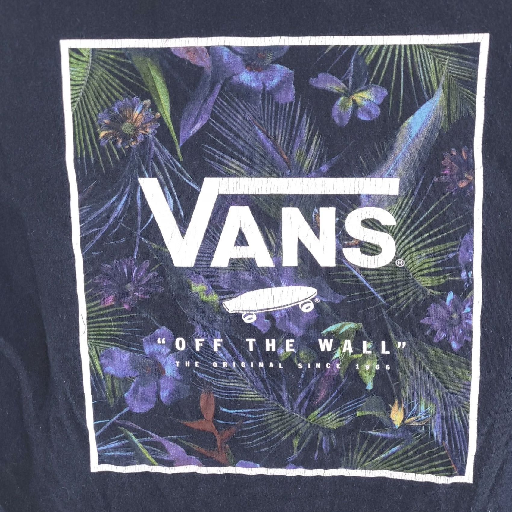 Vans VANS Shirt Mens Small Black Short Sleeve Floral Fern Box Logo Slim Size US S / EU 44-46 / 1 - 3 Thumbnail