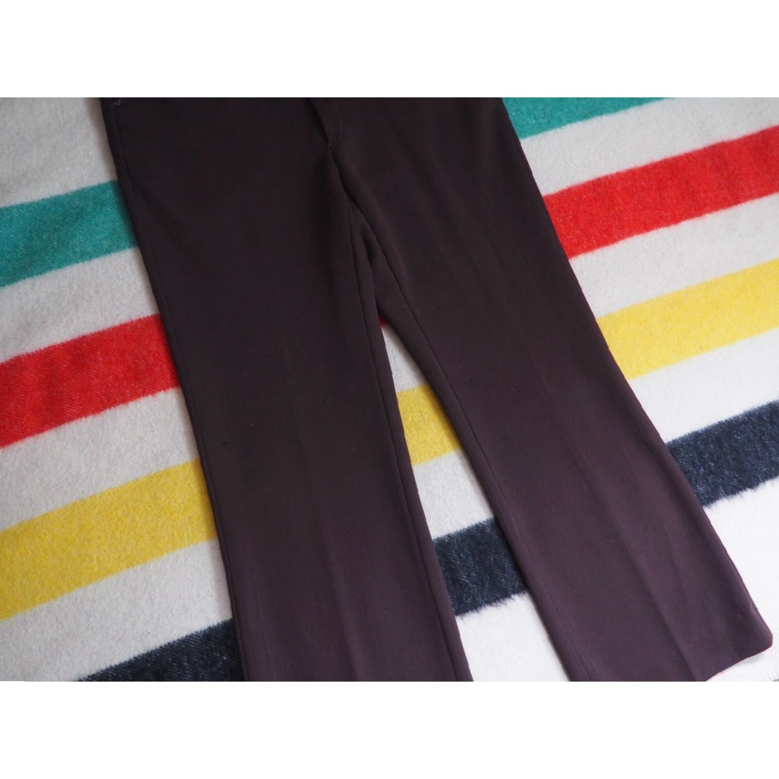 Etro VTG 60s 70s Chestnut Brown Disco Flare Poly Talon Hippy 35x29 Retro Pants Mens Size US 35 - 6 Thumbnail