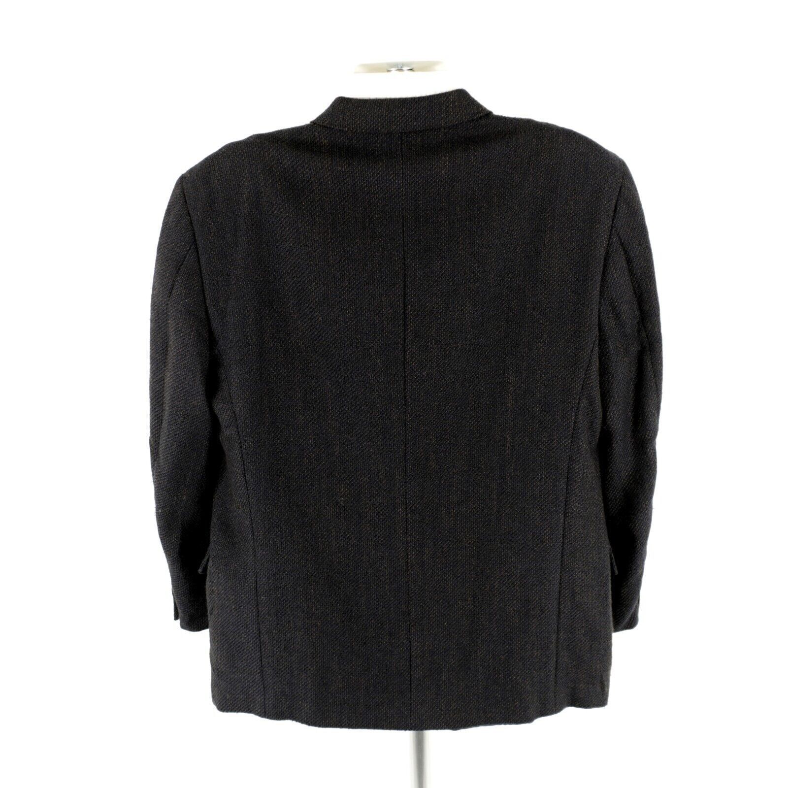 Joseph Abboud Joseph Abboud Soft Tweed Wool Blue Black Tan Check 3 Button Size 44R - 7 Thumbnail