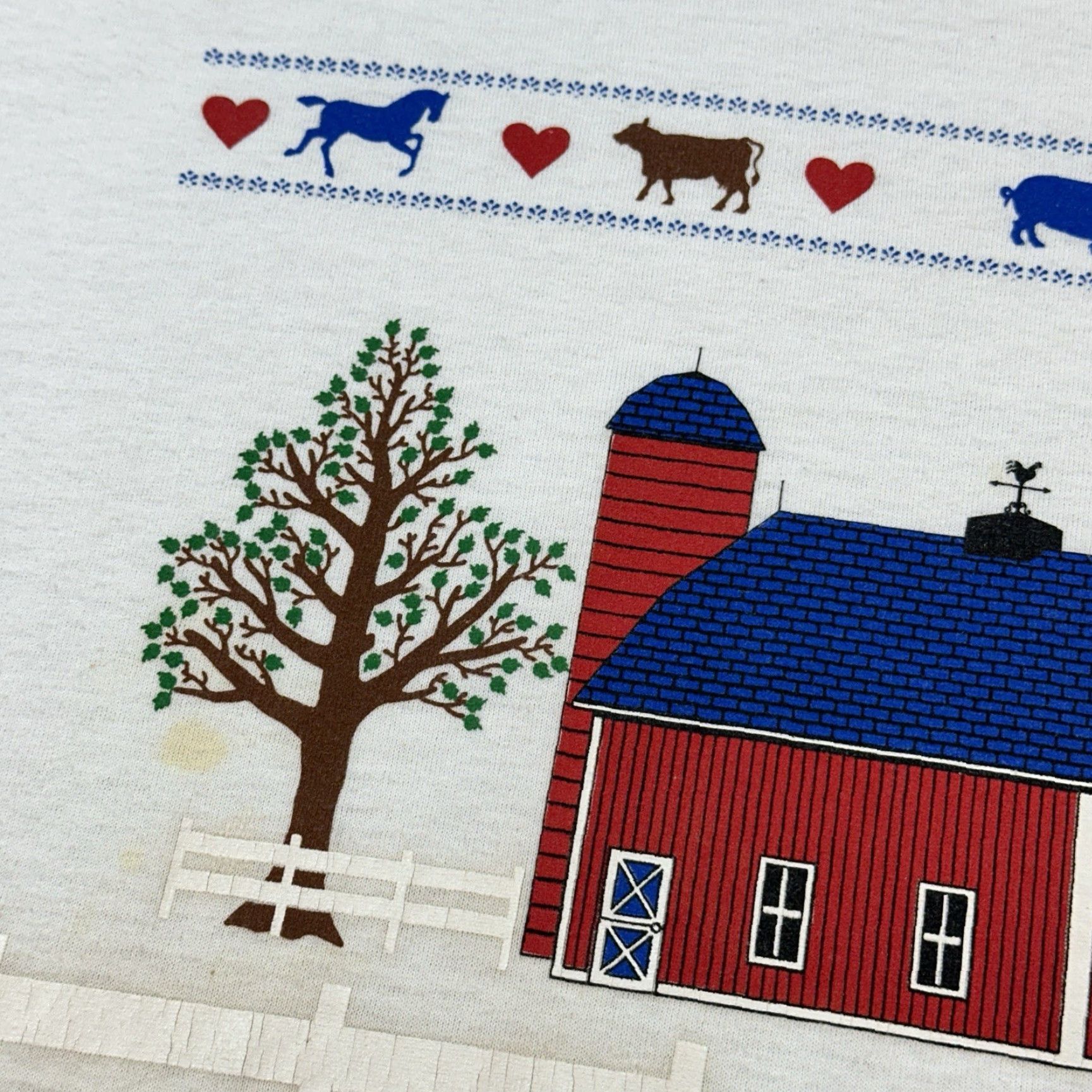 Jerzees VINTAGE Jerzees Shirt Women's XL White Endless Designs Barn House Farm USA Made Size XL / US 12-14 / IT 48-50 - 7 Thumbnail