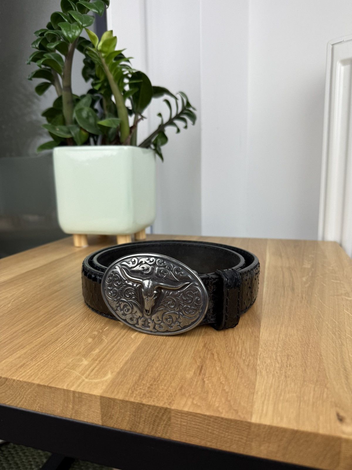 Japanese Brand × Vintage Vinatge Phyton Reptiles Leather Belt Size 30 - 1 Thumbnail