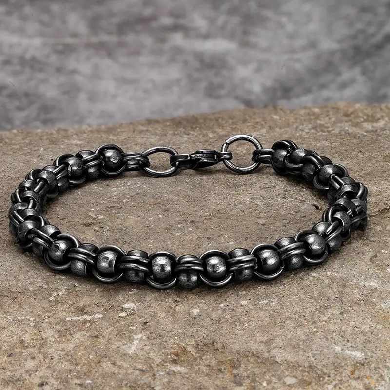 Jewelry × Vintage Creative Vintage Biker Link Chain Bracelet Handmade Size ONE SIZE - 1 Thumbnail
