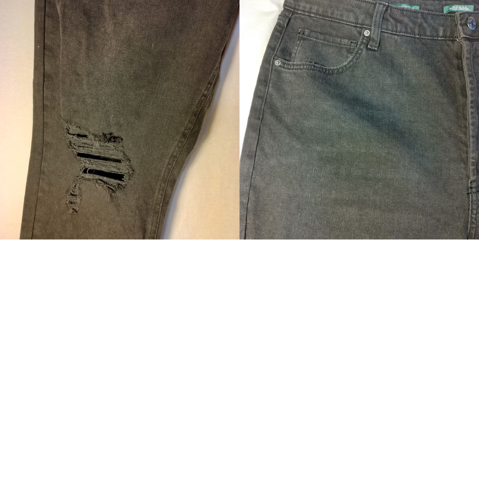 Vintage Wild Fable Women Jeans 18 High Rise Slim Black Distressed Denim Size 40" / US 18 - 10 Thumbnail
