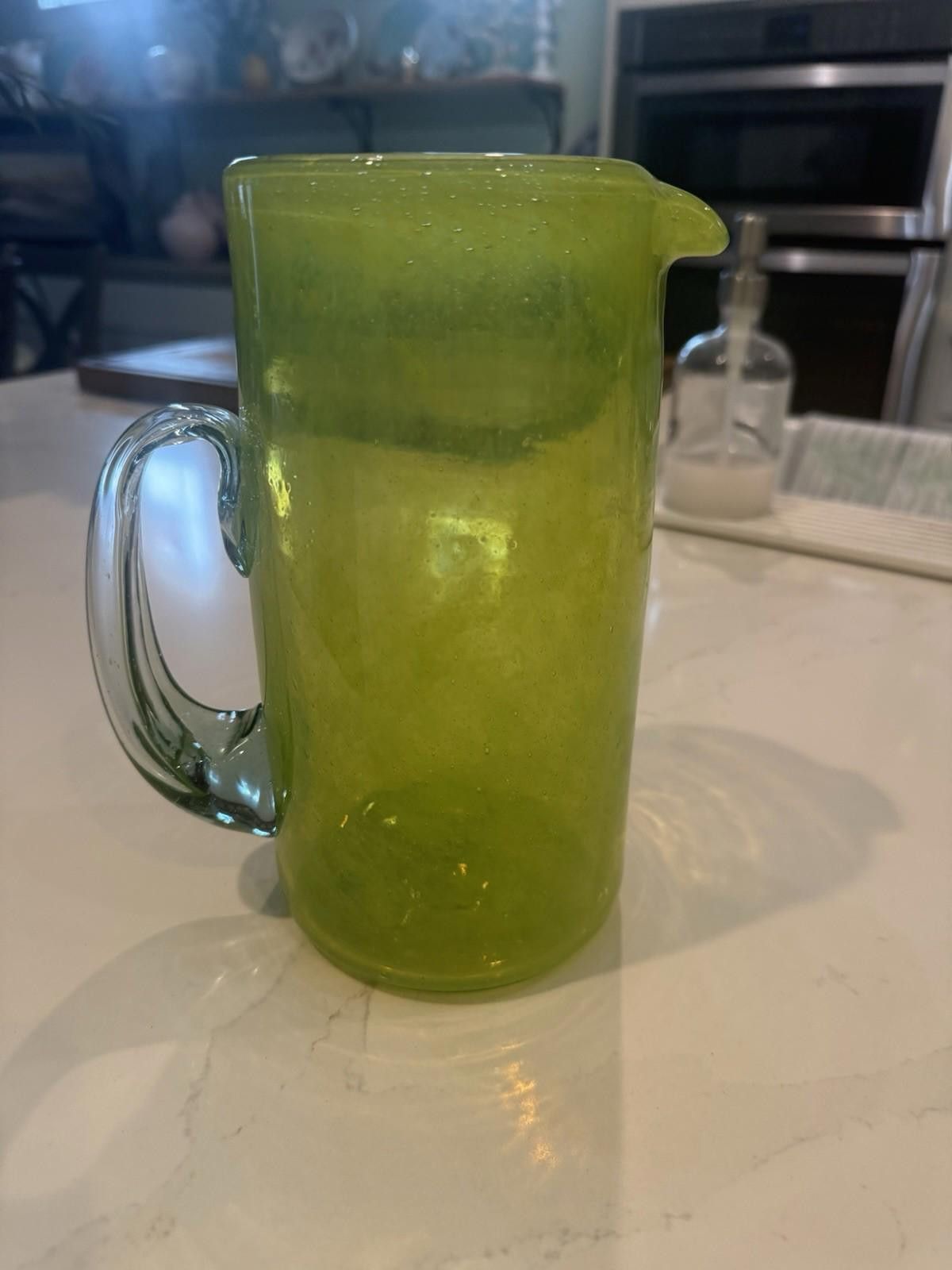 Designer Hand Blown Lime Green Pitcher Size ONE SIZE - 1 Thumbnail