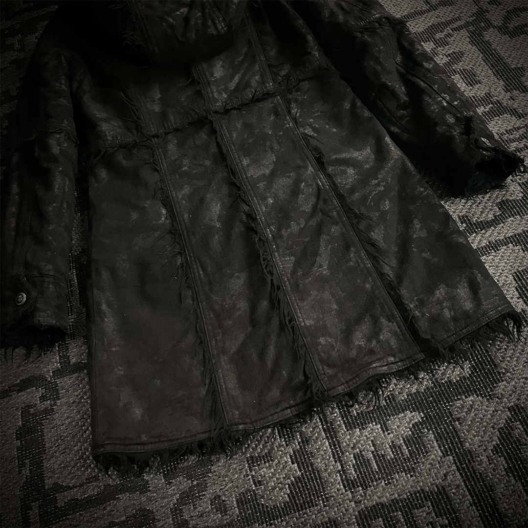 Japanese Brand Midas Faux Fur Waxed Long Coat Size US S / EU 44-46 / 1 - 12 Thumbnail