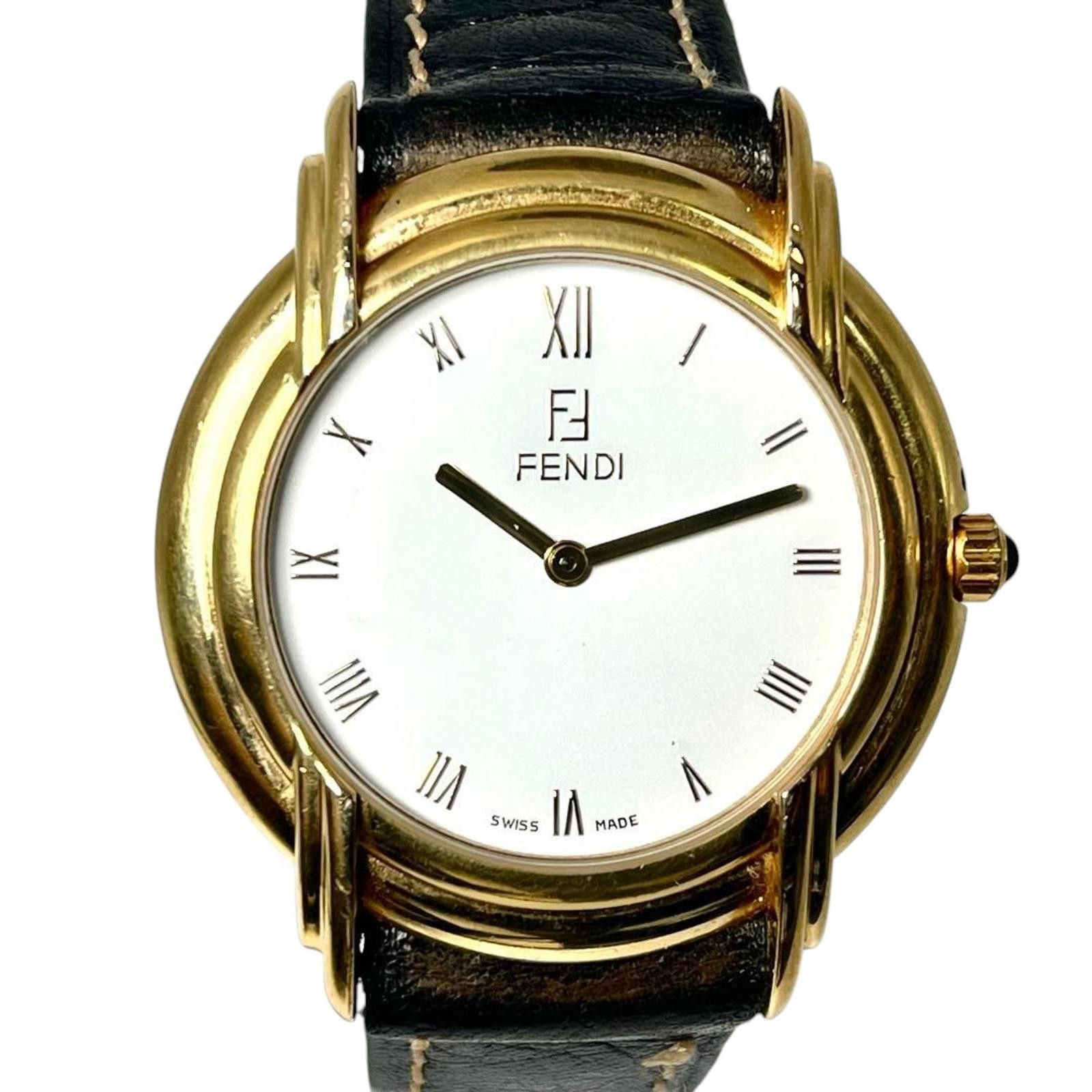 Fendi Fendi - Vintage Gold Tone Leather Strap Watch Size ONE SIZE - 3 Thumbnail