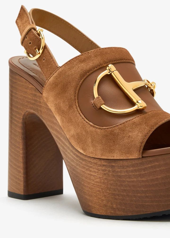 Gucci o1loc1c0426 834420 Women's Platform Sandals With Horsebit Size US 12 / IT 42 - 2 Thumbnail