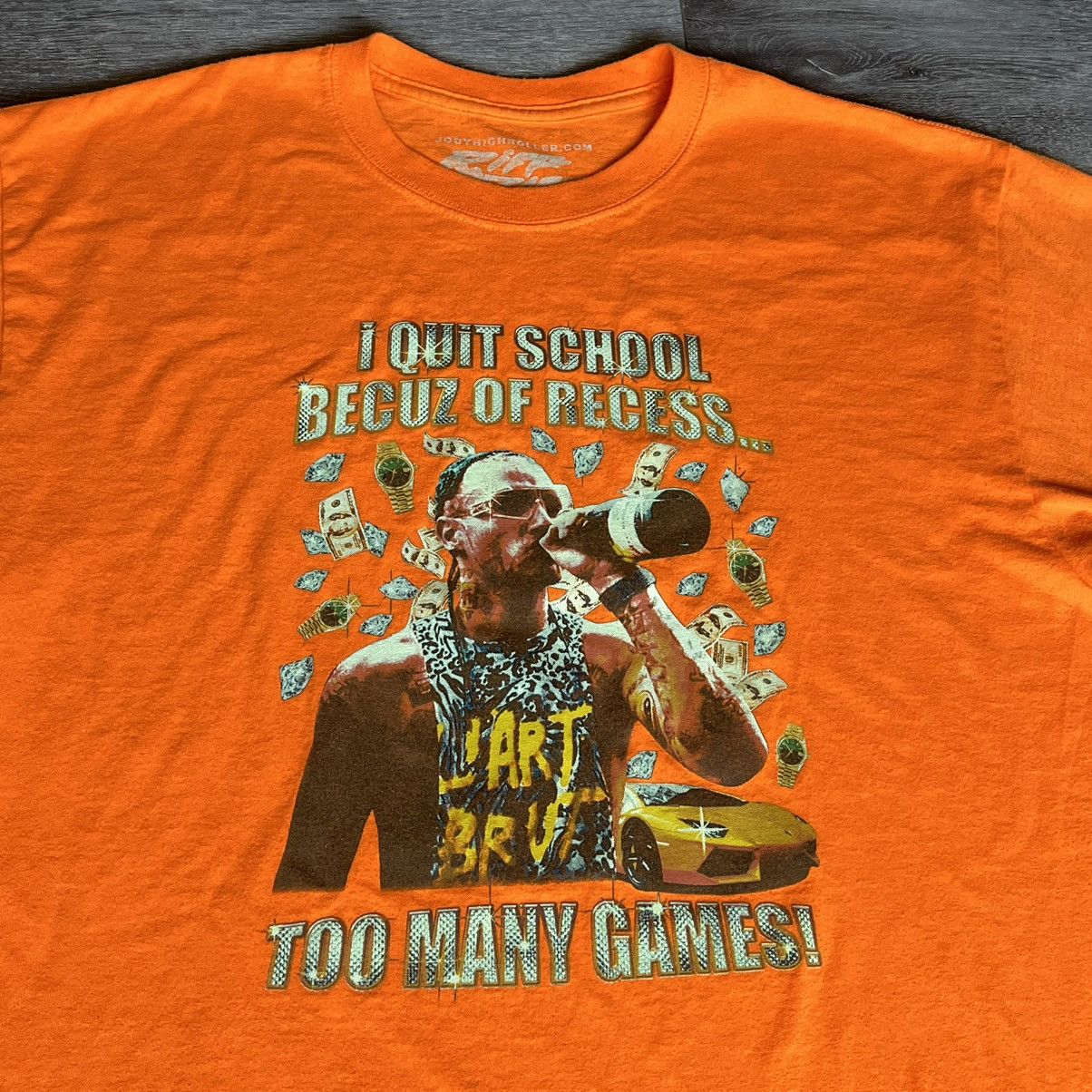 Rap Tees Riff Raff Jody High Roller I Quit School Becuz of Recess Tee Size US L / EU 52-54 / 3 - 1 Thumbnail