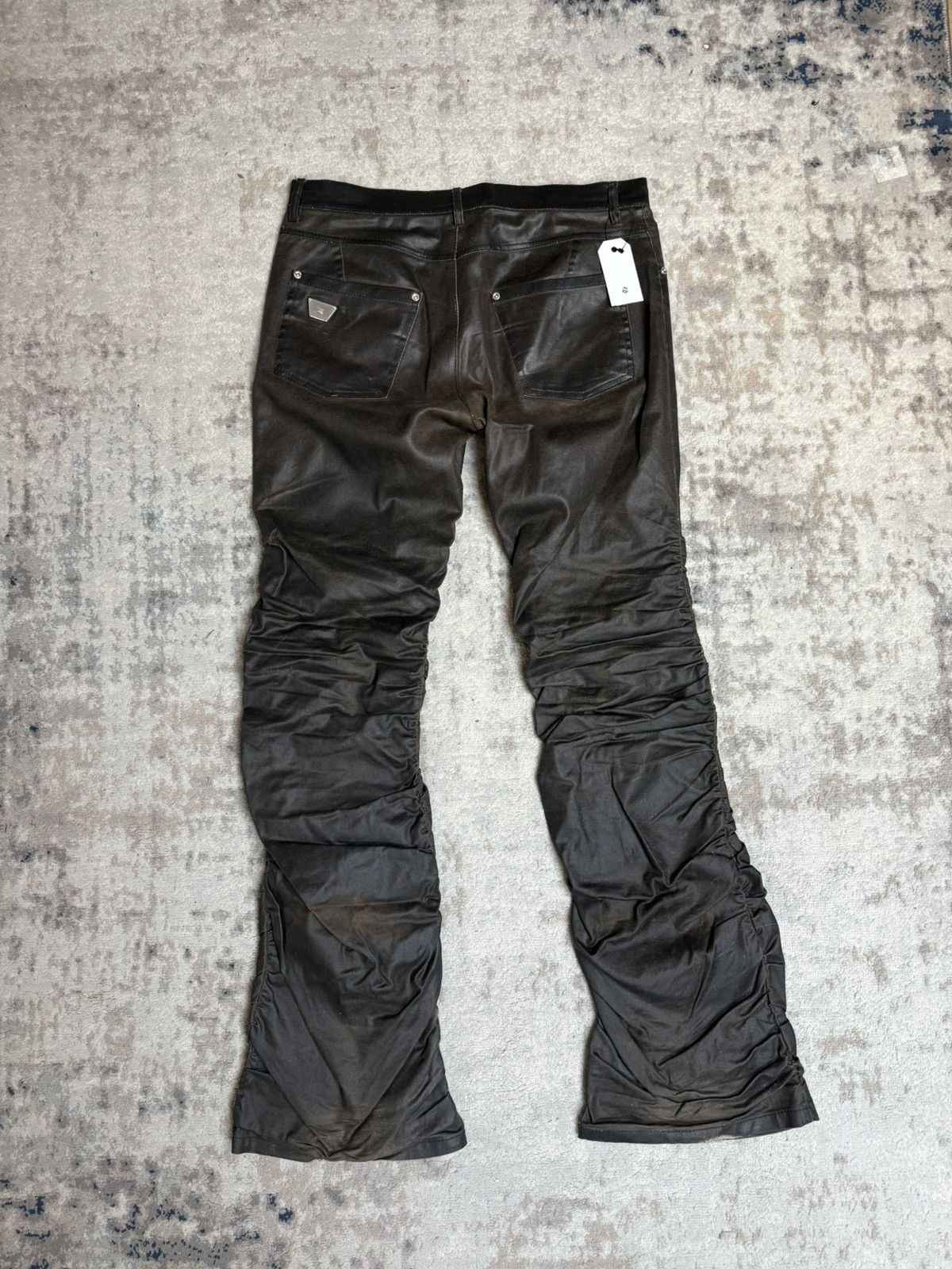 Misbhv Misbhv Black Ruched Bootcut Pants Size US 33 - 2 Thumbnail