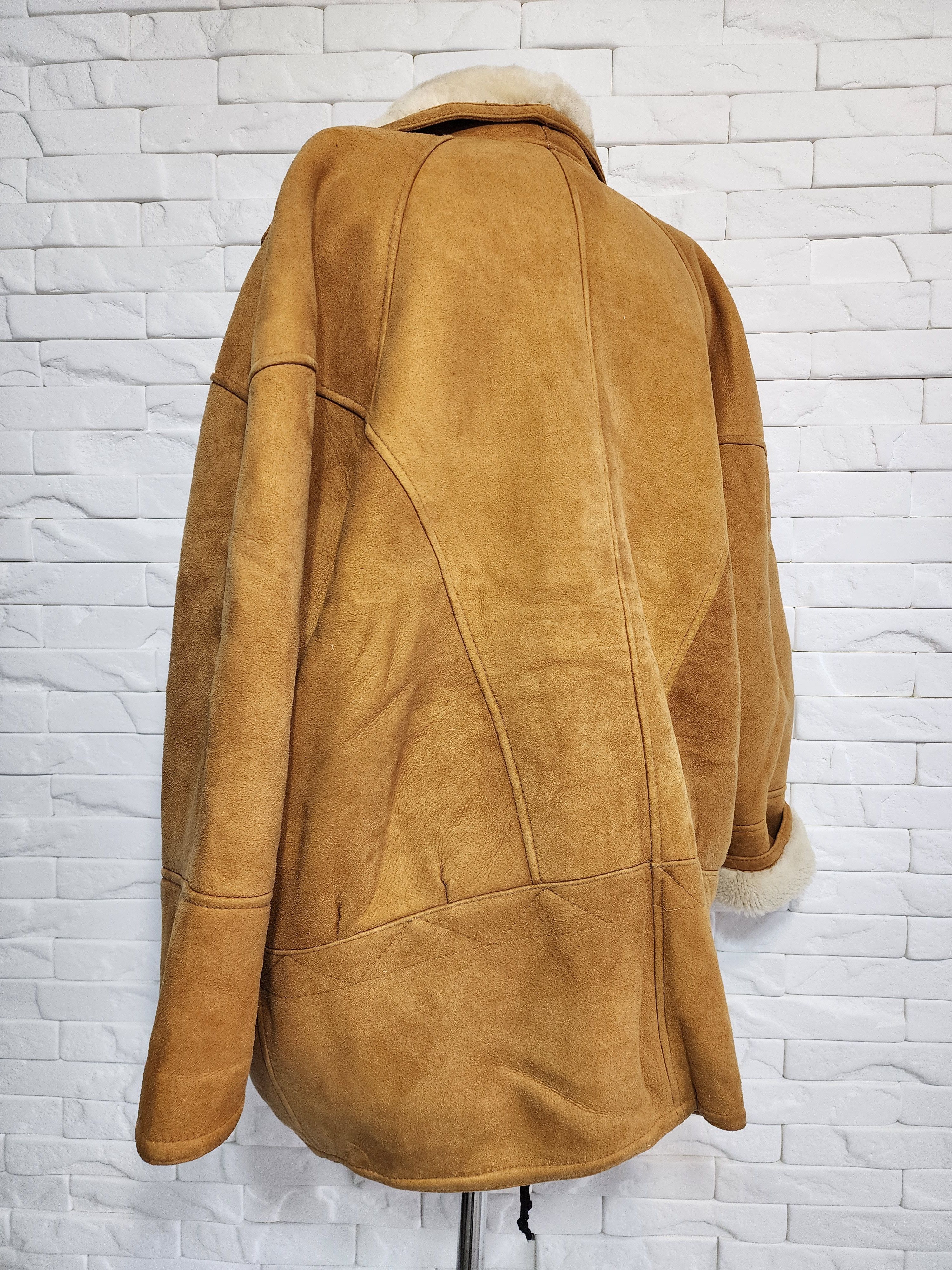 Genuine Leather Brown Sheepskin Coat: Women's Warm Genuine Fur Jacket Size XXL / US 16-18 / IT 52-54 - 6 Thumbnail