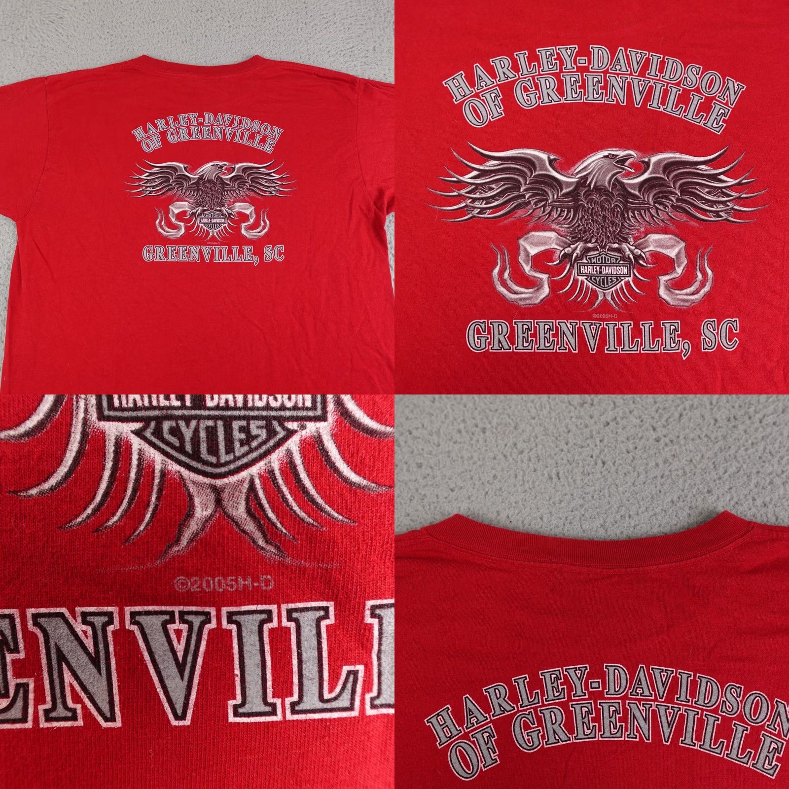 Harley Davidson Harley-Davidson Shirt Mens XL Red Short Sleeve Greenville South Carolina 2005 Biker Motorcycle USA Size US XL / EU 56 / 4 - 8 Thumbnail