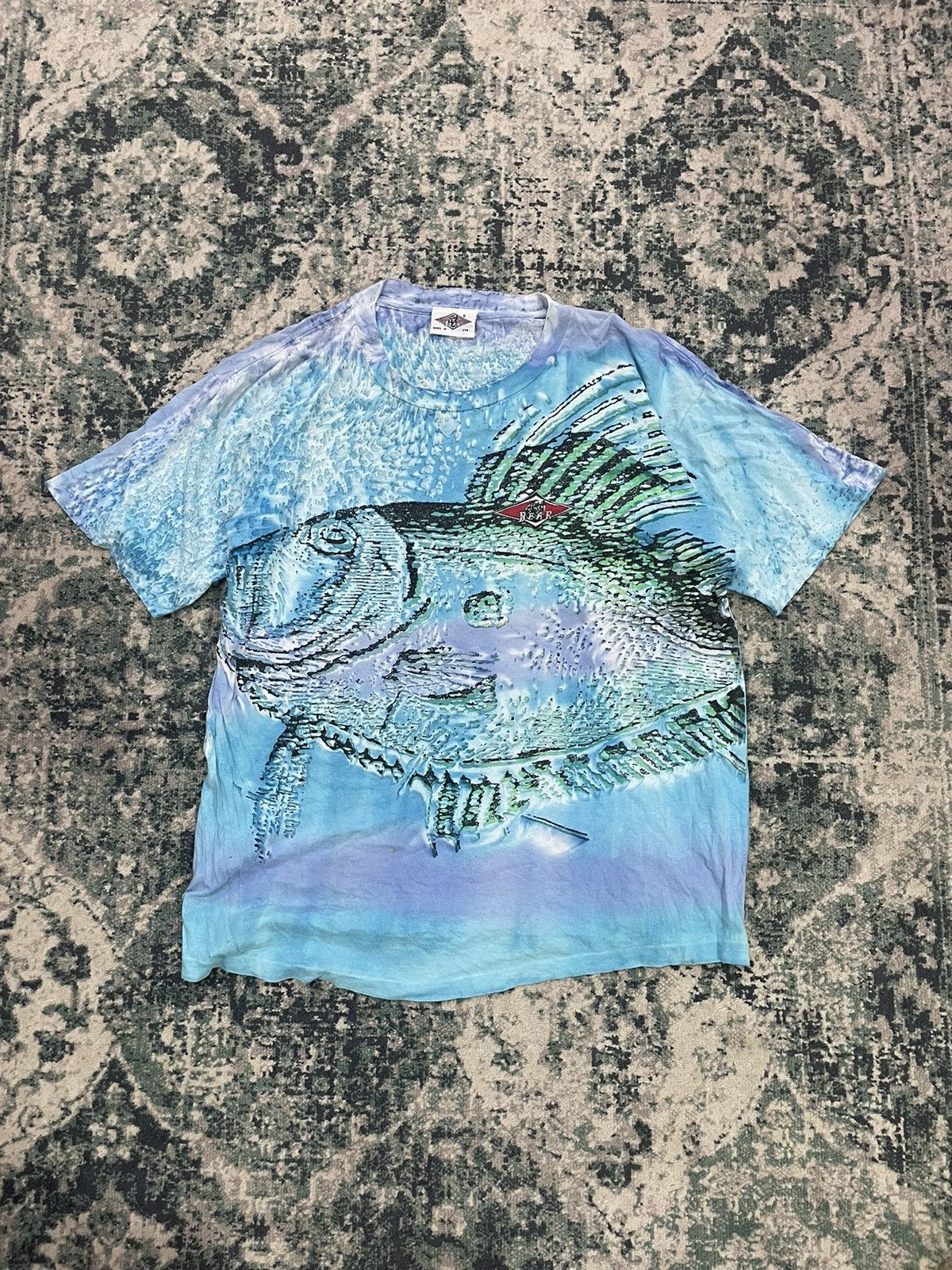 Band Tees Vintage 90’s Bear x Fish Overprint Tie Dye T Shirt Size US XL / EU 56 / 4 - 2 Thumbnail