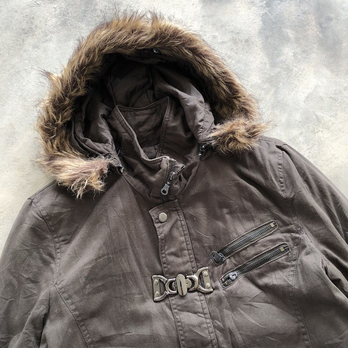 In The Attic IN THE ATTIC Fireman Clasp Fur Hoodie Jaket Size US M / EU 48-50 / 2 - 8 Thumbnail