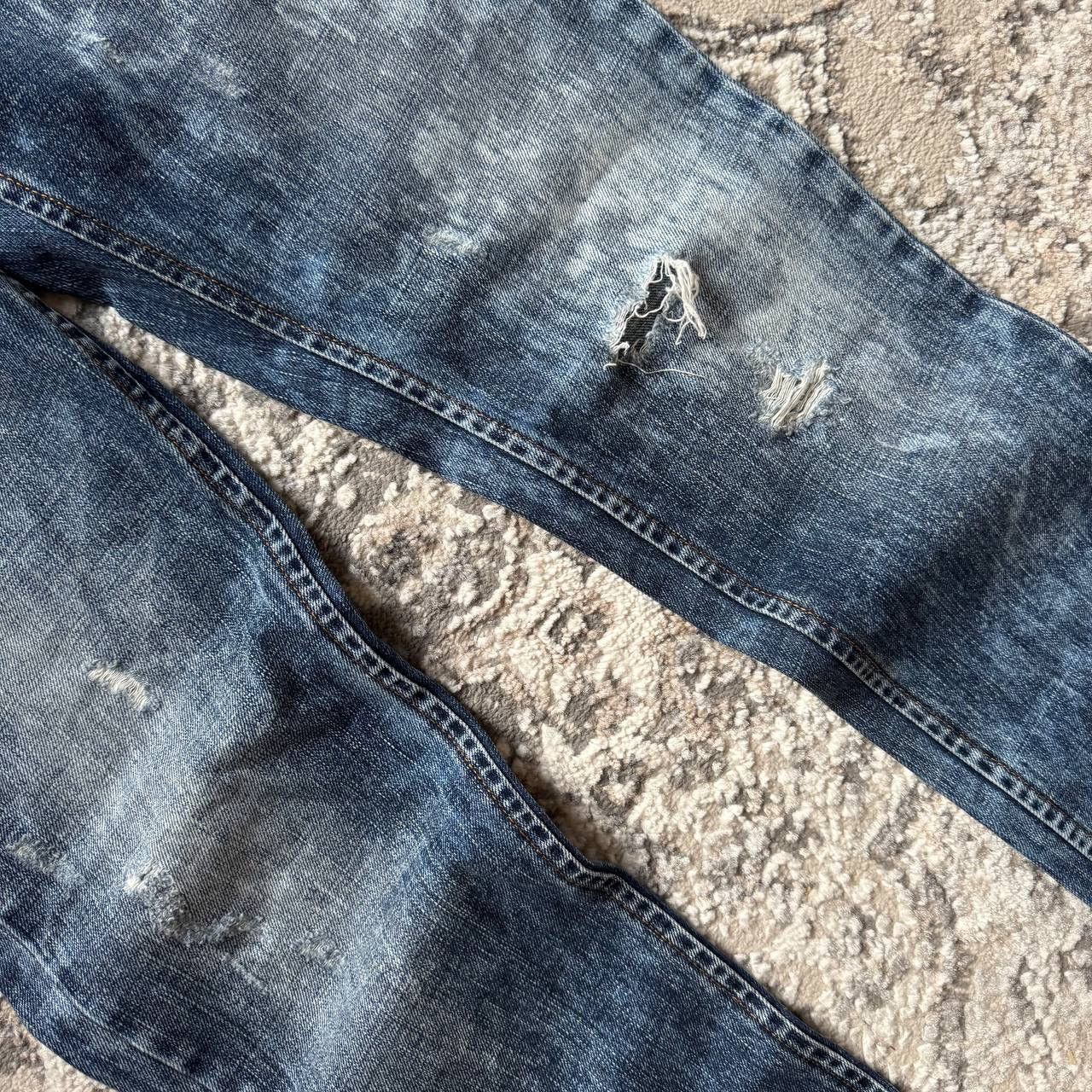 John Galliano RARE John Galliano Vintage Denim Washed Faded Goth Jeans Size 35" - 7 Thumbnail