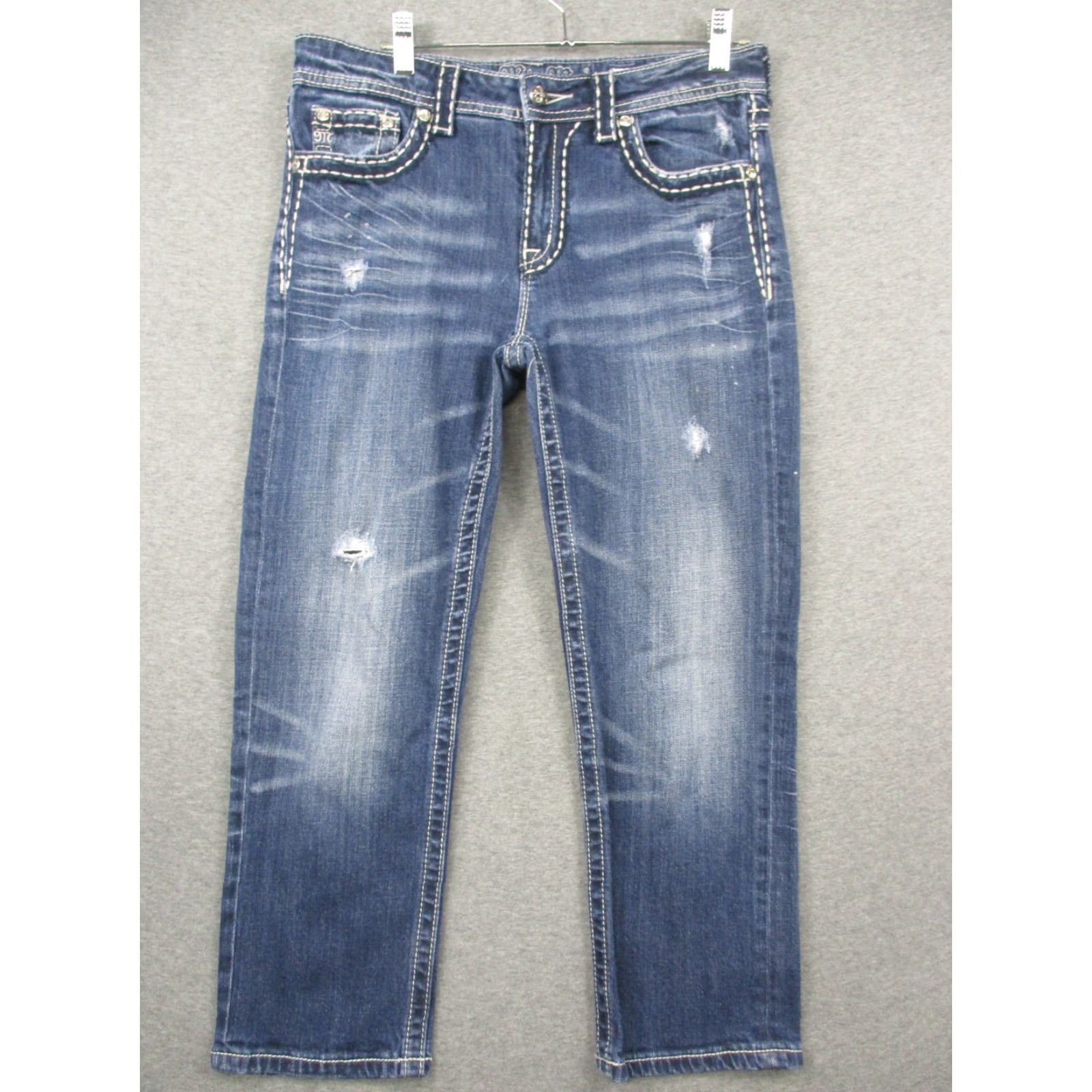 Miss Me Miss Me Jeans Woman 27 Boyfriend Capri Rhinestone Denim Blue 27 Miss Me Womens Jeans 27 Boyfriend Rhinestone Capri JPB5014-6 Size 27" / US 4 / IT 40 - 2 Thumbnail