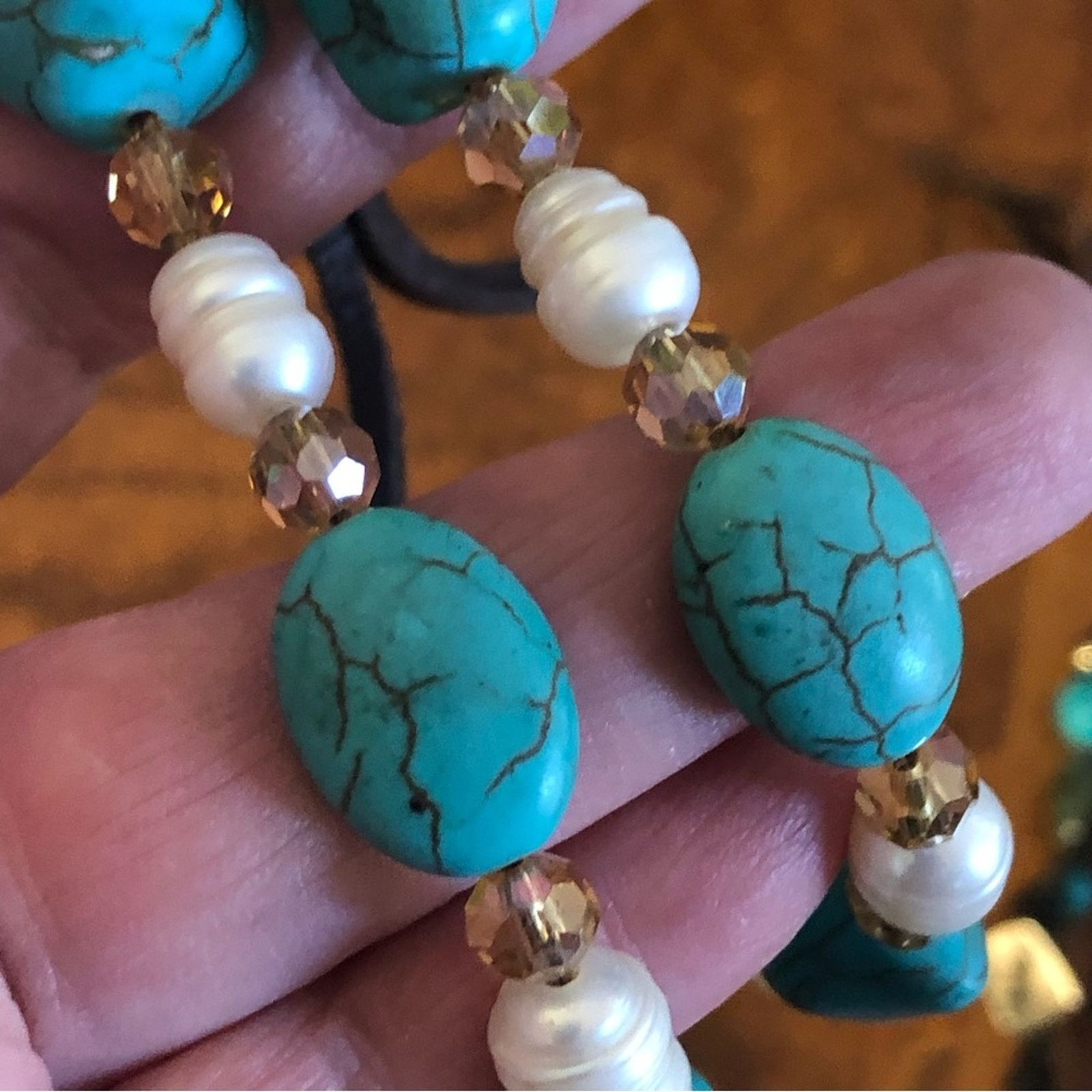 Jewelry Nakamol howlite genuine pearl necklace and bracelet set Size ONE SIZE - 10 Thumbnail