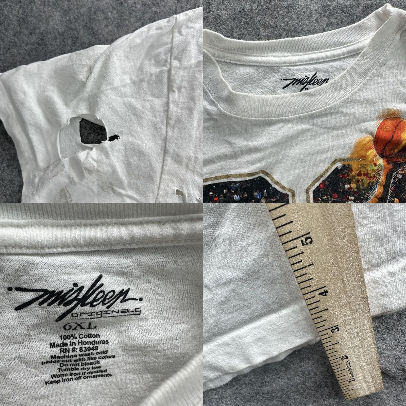 Jordan Brand Mijleen 6XL White Michael Jordan Basketball Graphic Tee Distressed Mens Sports T-Shirt Size US XXL / EU 58 / 5 - 8 Thumbnail