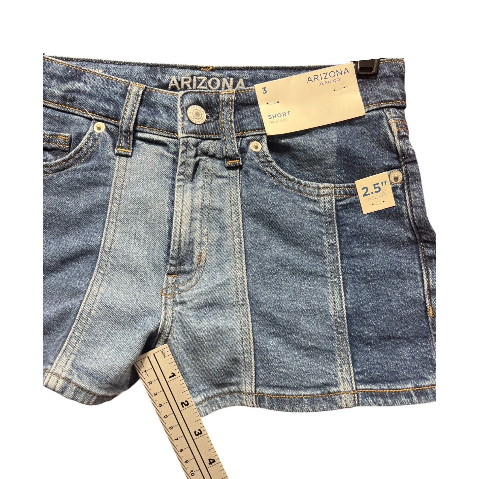 Arizona Jean Co. Arizona - Women's High Rise Denim Short - Juniors - Blue - 3 Size 28" / US 6 / IT 42 - 9 Thumbnail