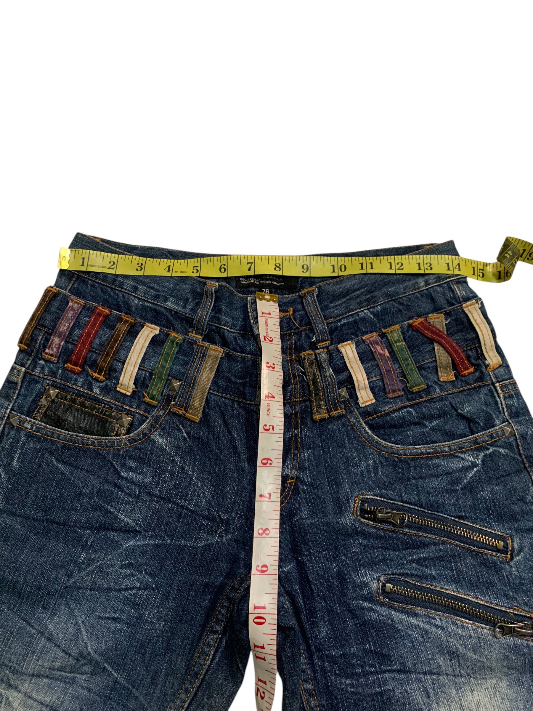 PPFM CLAWNMARK💥NYALUS DOUBLE WAIST RUSTY DISTRESSED DENIM Size US 29 - 20 Thumbnail
