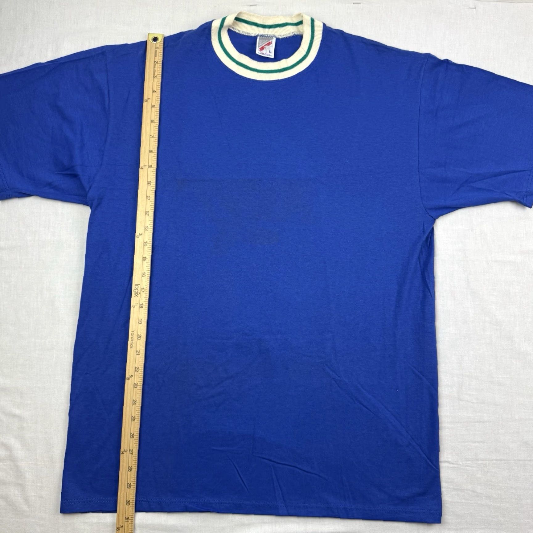 Jerzees VINTAGE Jerzees Blank T Shirt Adult Large NWOT Collar Made In USA Hipster 90s USA Classic Mens Shirt Blue Cotton Short Sleeve Size US L / EU 52-54 / 3 - 7 Thumbnail